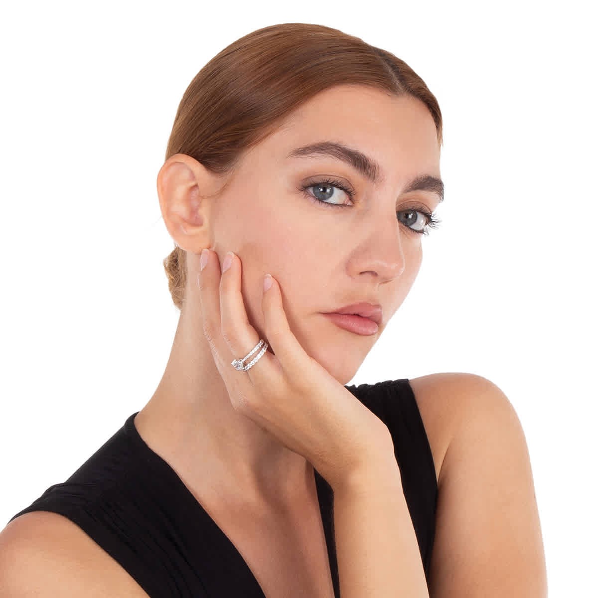 Swarovski Stilla Rhodium Plated Ring Set (2)