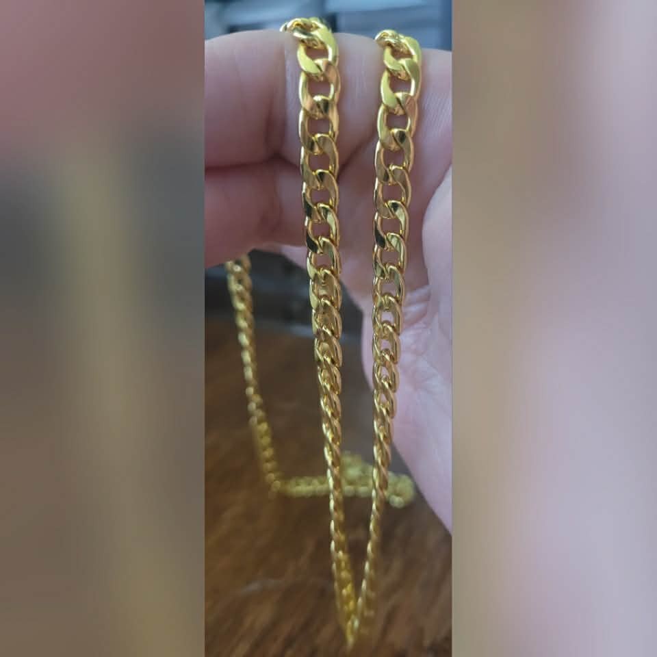 CADENA GRUESA 25INN GOLD PLATED PARA HOMBRE CHAPADA EN ORO