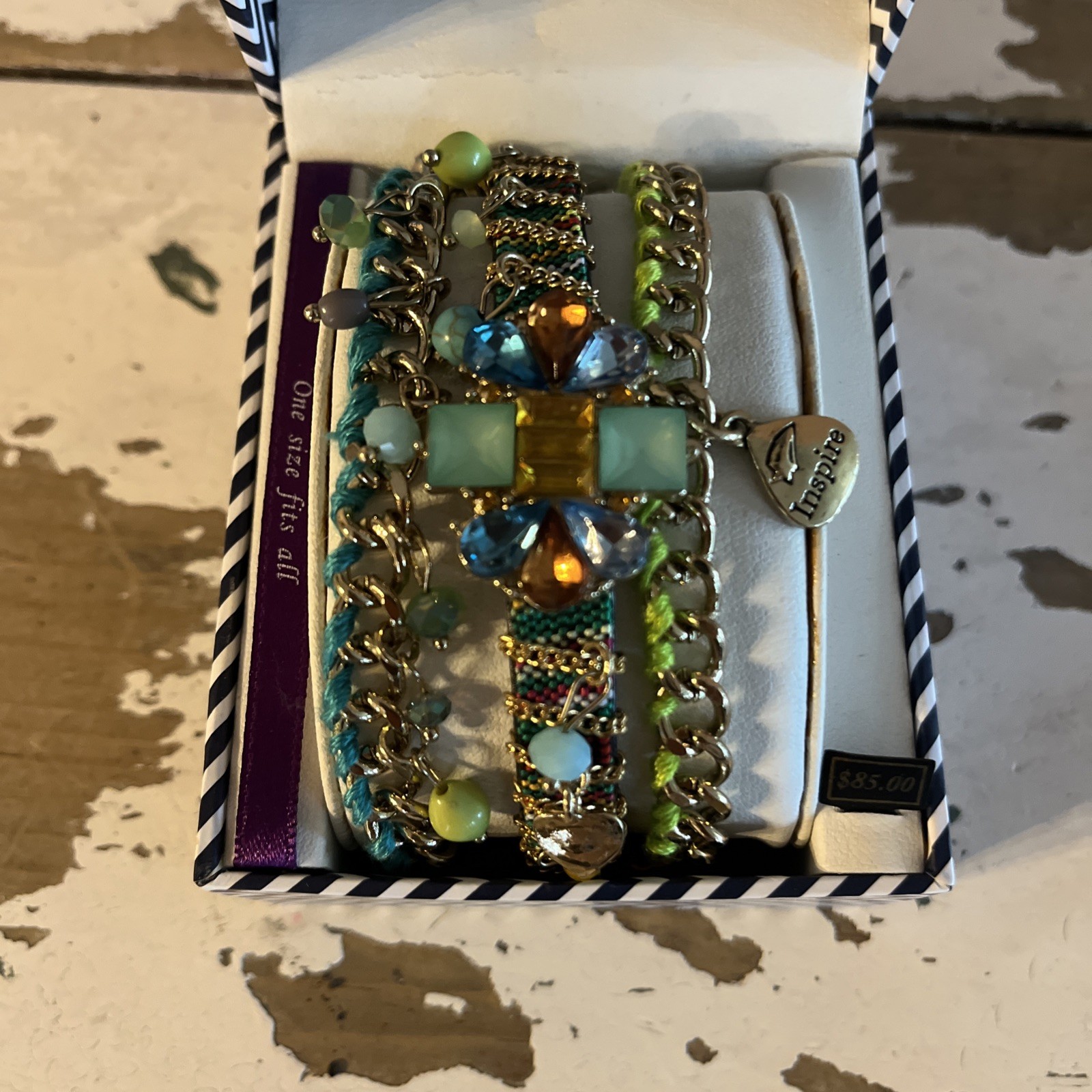3 BELLA PERLINA Stack Bracelets One Size NEW