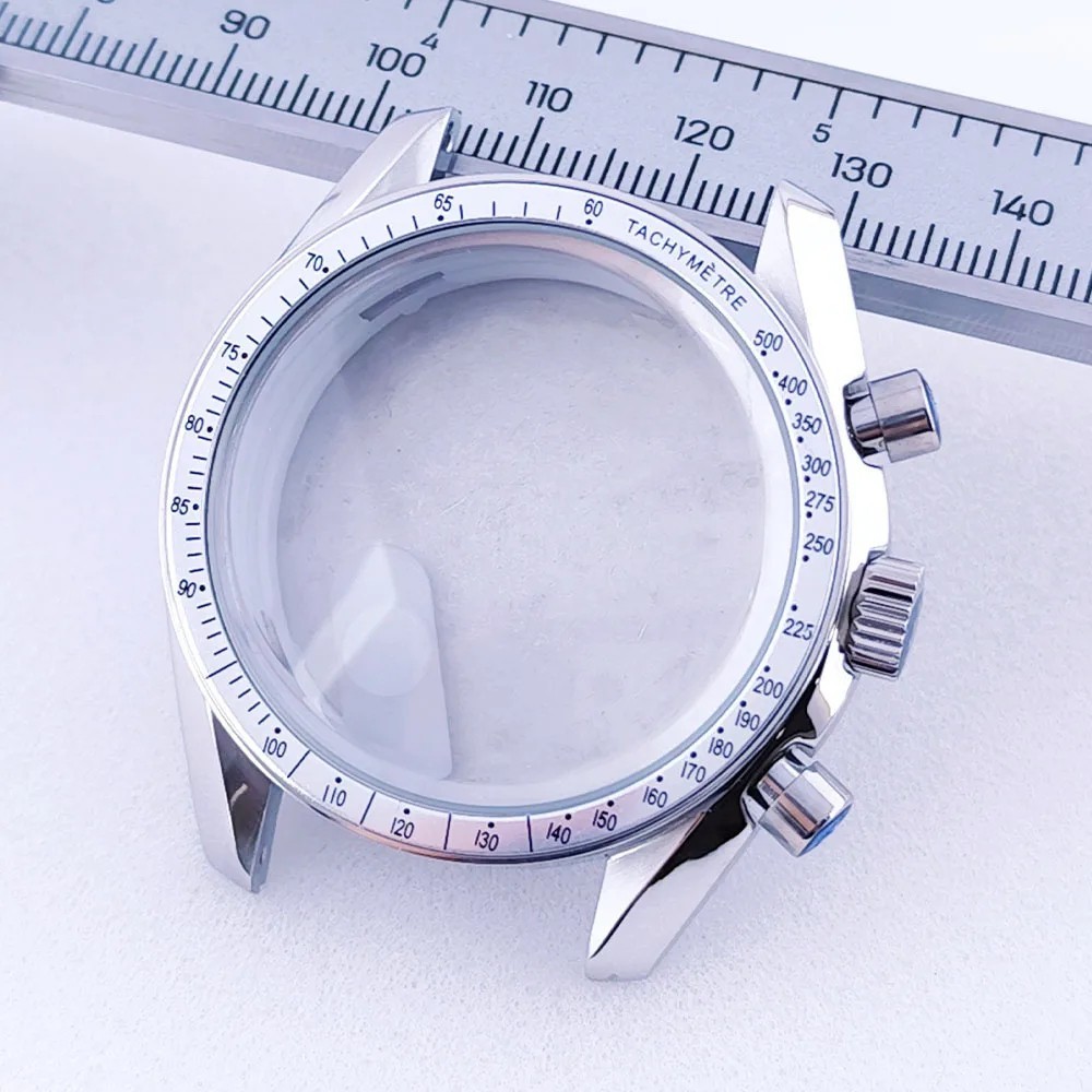 Watch Case 39.7mm Steel Sapphire Glass VK63 Movement 20mm Strap Mens Fit Kit