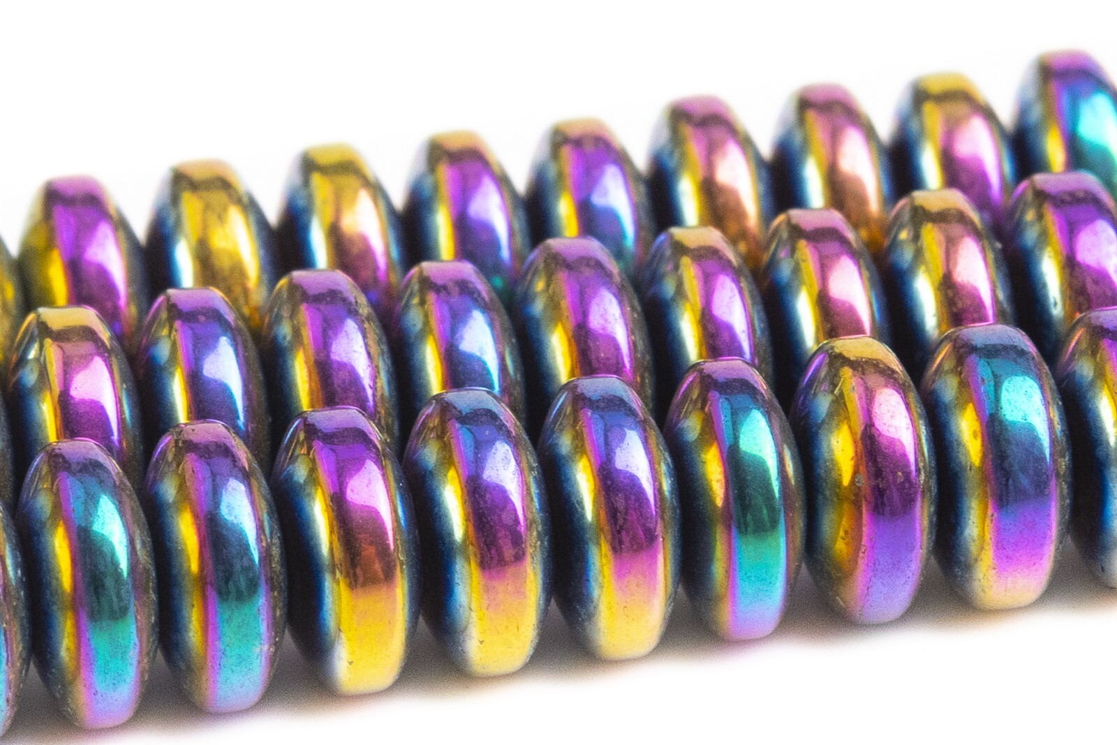 Rainbow Hematite Beads Rondelle Gemstone Loose Beads 4x2MM 6x3MM 8x3MM