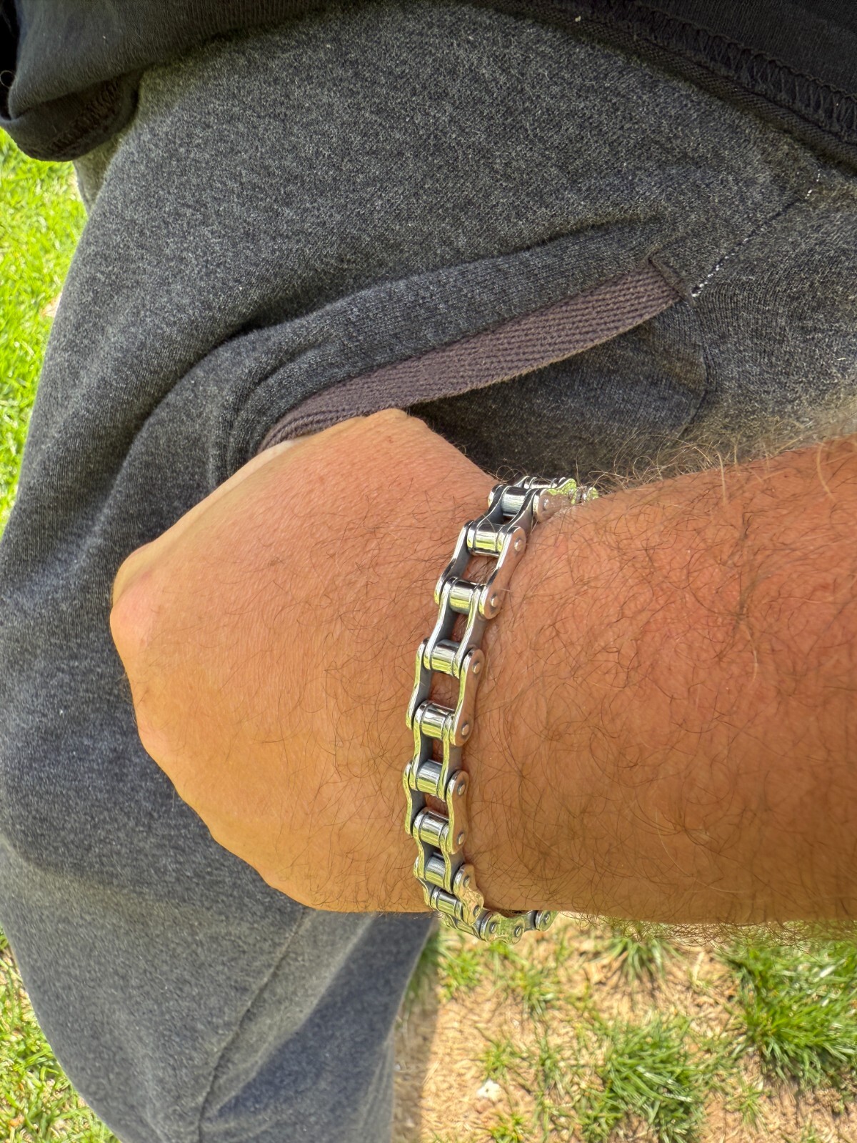 Bicycle Link Bracelet Real 925 Silver Oxidized Handmade 9mm Bike Motorcycle