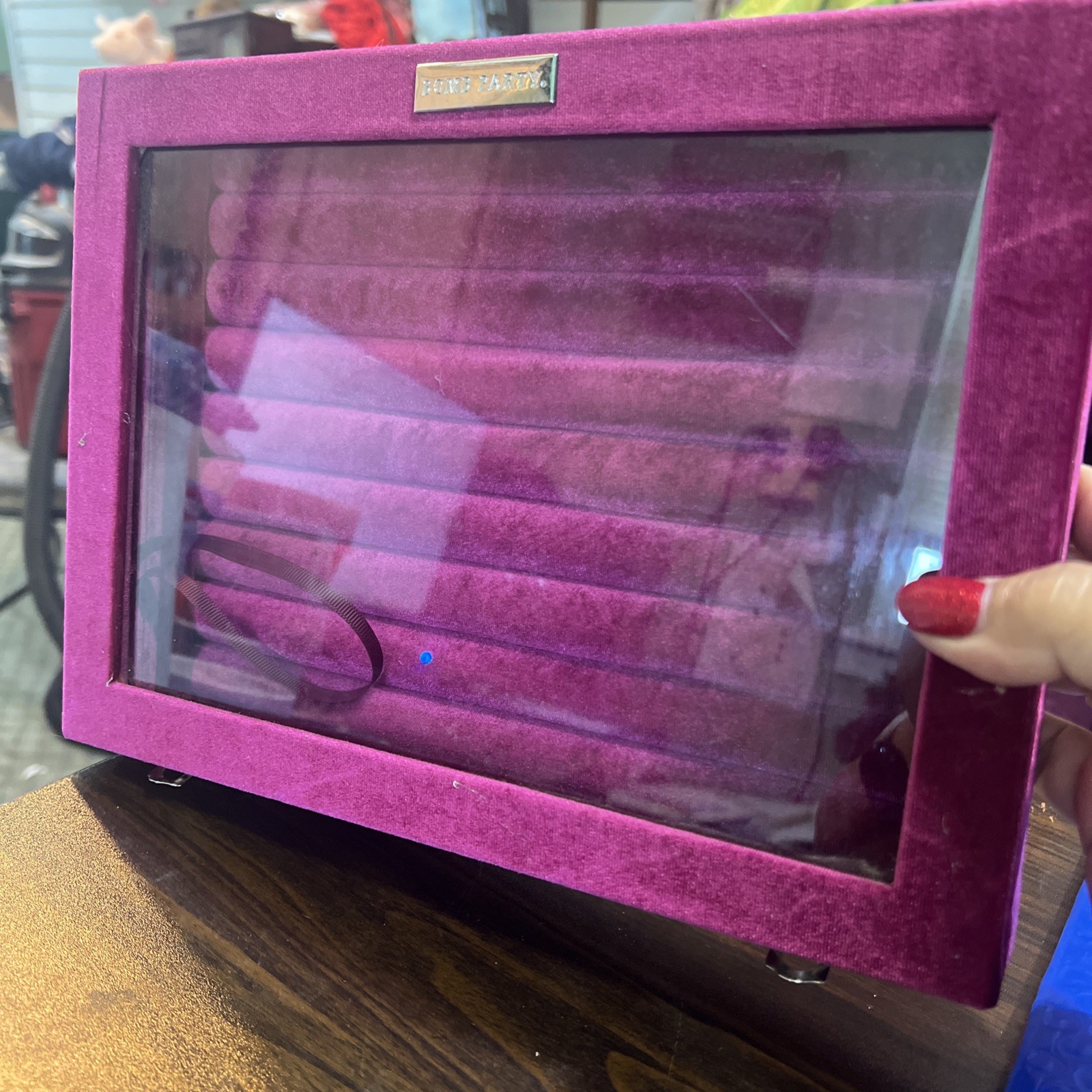 Bp Bomb Party Box with Clear Lid Velvet Tray for Jewelry Storage Display