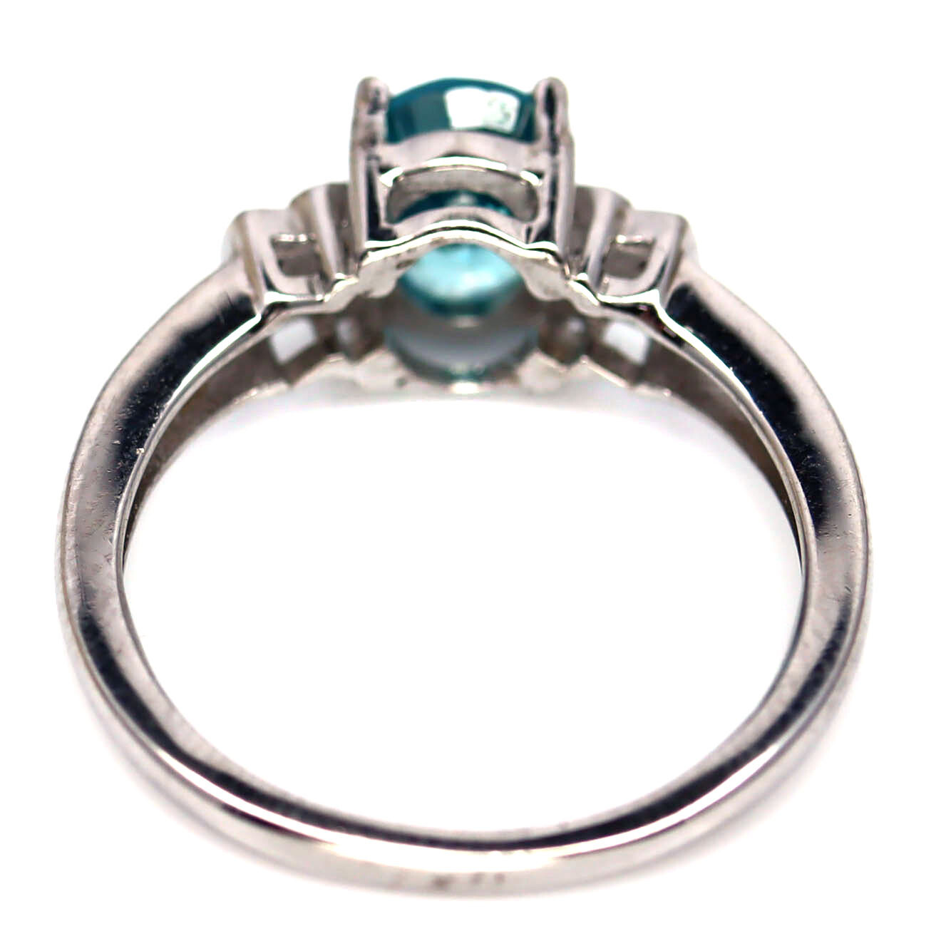 Gemstone Sea Foam Blue – White Zircon Jewelry Ring 925 Sterling Silver Size 8