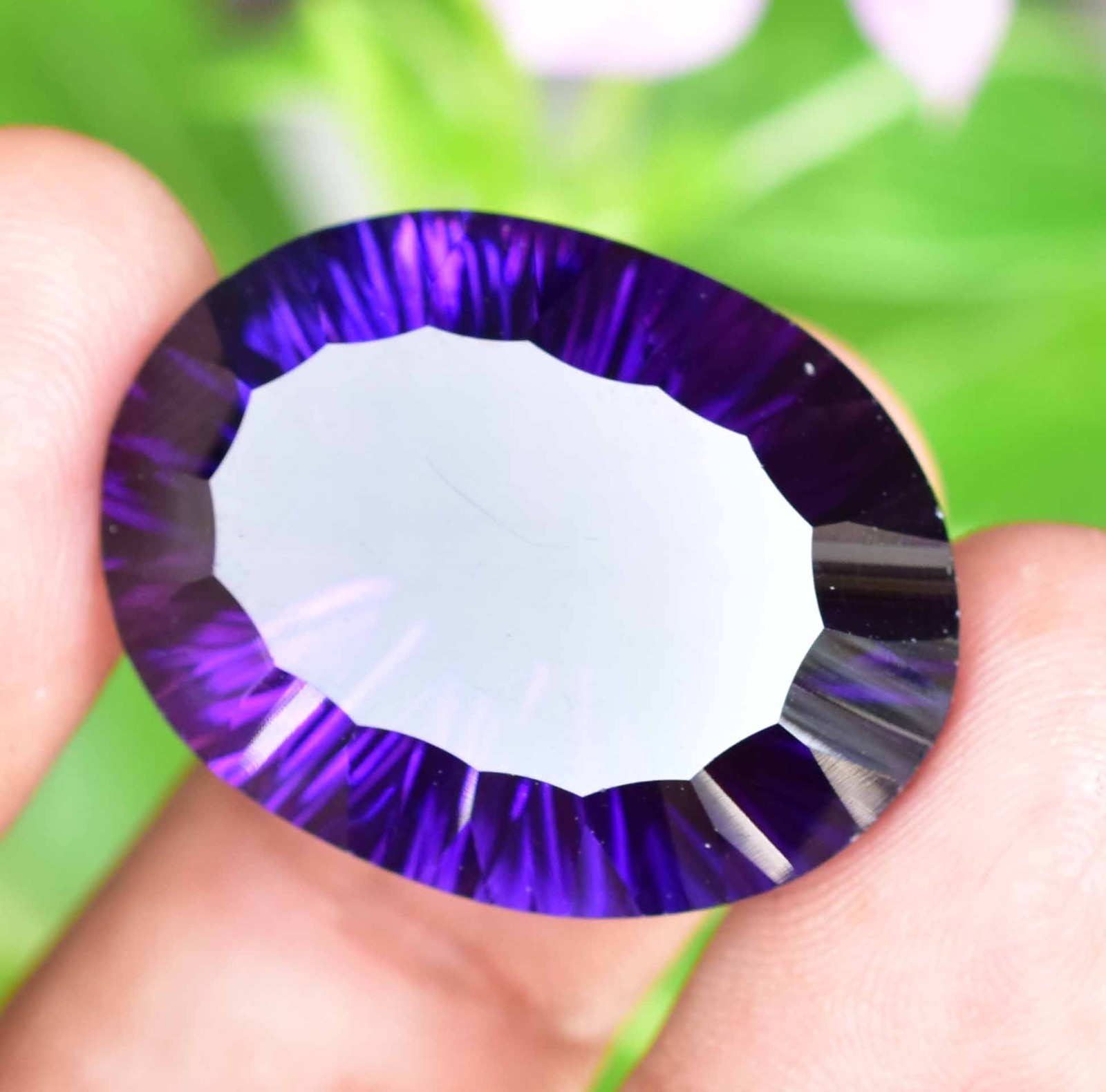 Untreated Natural Purple African Amethyst 43.40 CT Certified Oval Loose Gemstone