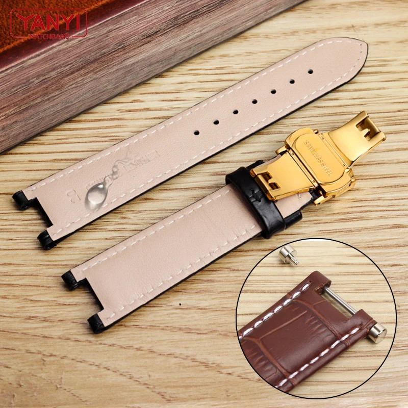 Genuine Top Layer Cowhide Leather Strap for GC 22mm 20mm Notched Screw