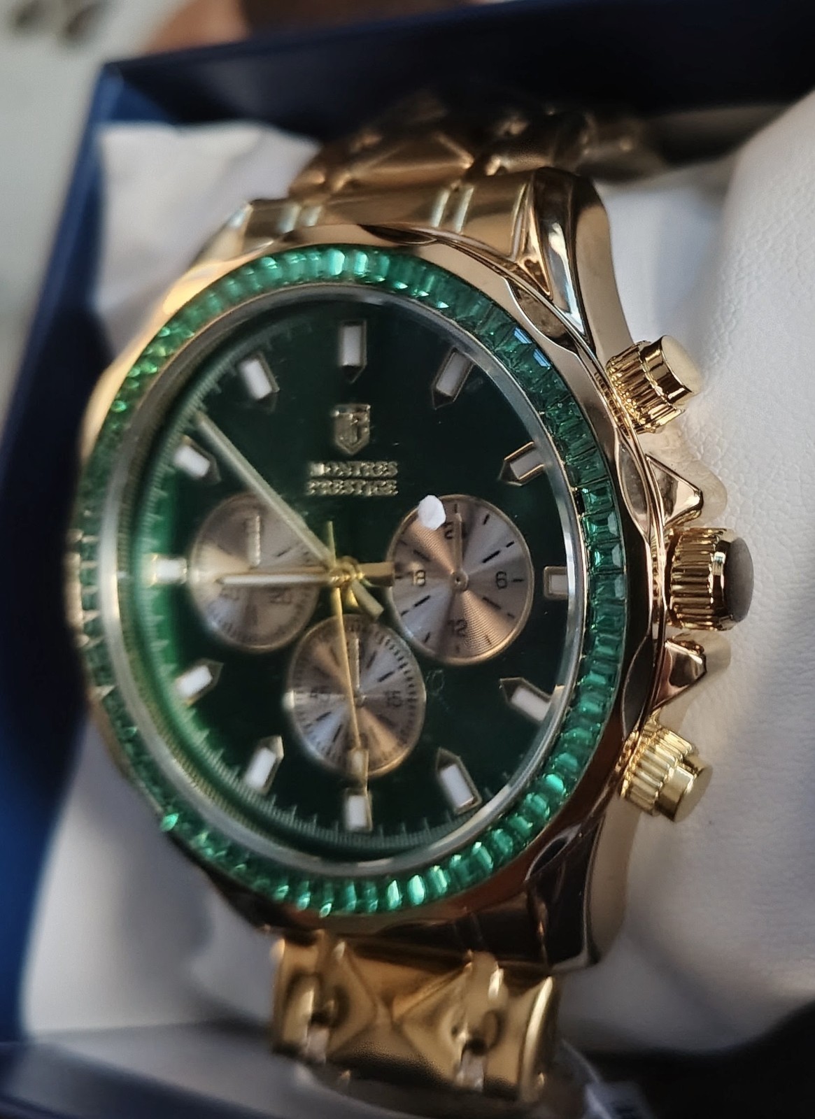 Montres Prestige X Invicta Men’s 44mm Quartz Watch -Green/Gold Tone mpw-0351