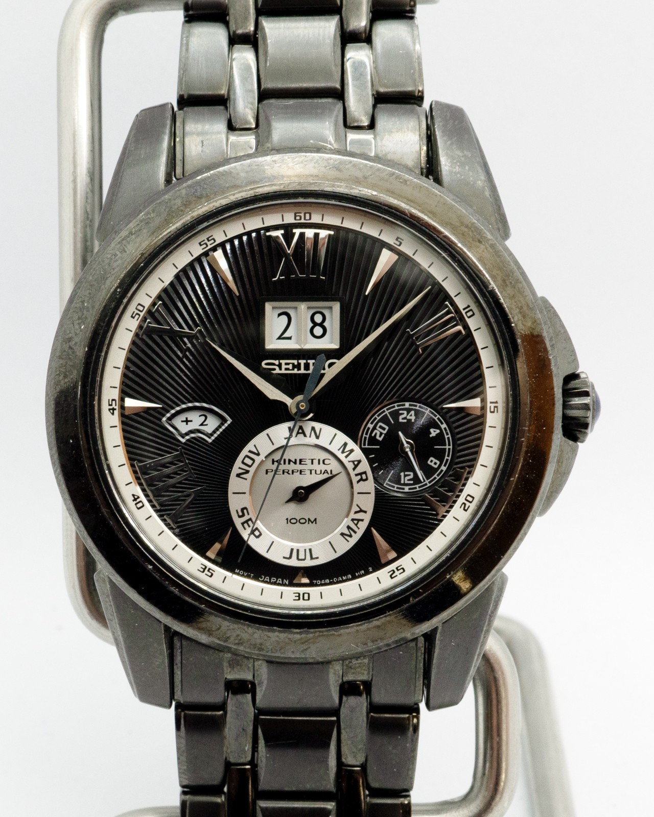 Seiko Premier Kinetic Perpetual Big Date Black Sapphire 7D48-0AM0| New Cap & Kit