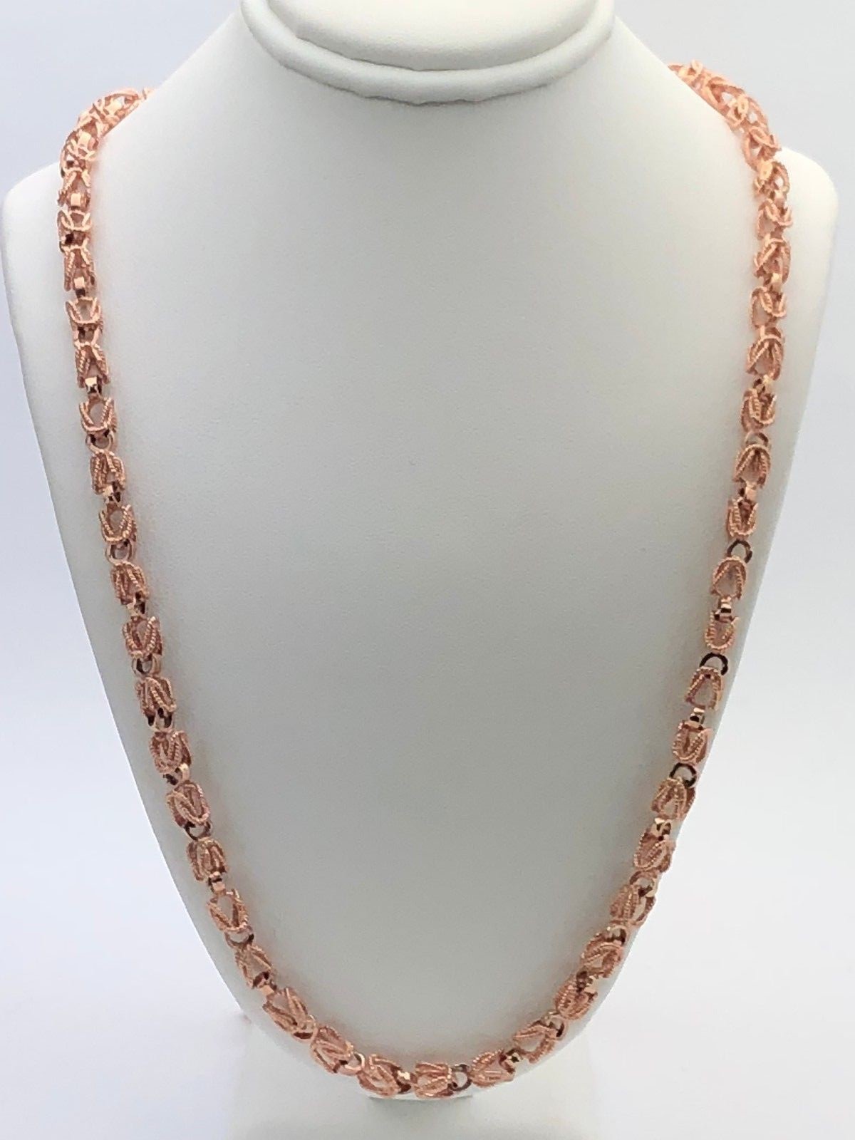 Men’s 10k Rose Gold Turkish Link Chain Necklace 22″ 5mm – 35 grams