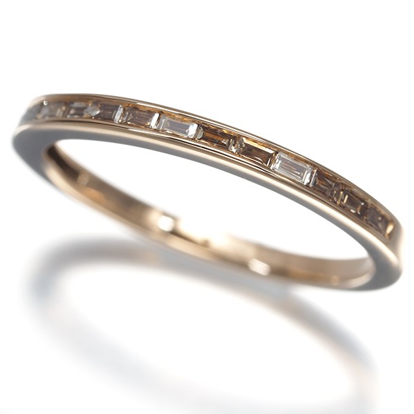 Brown Diamond 0.14ct Half Eternity Ring 18K 750 Rose Gold
