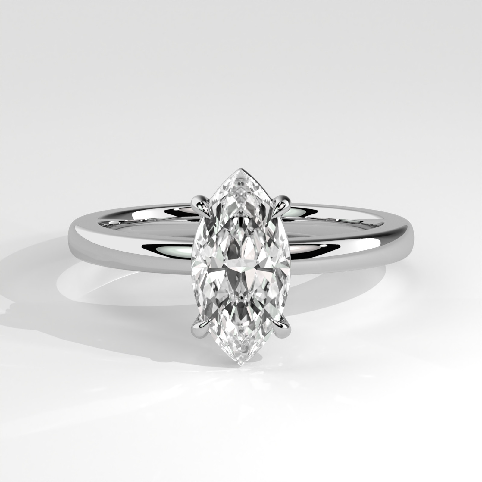 1.5 CT Marquise Lab Created Diamond Solitaire Engagement Ring IGI Certified