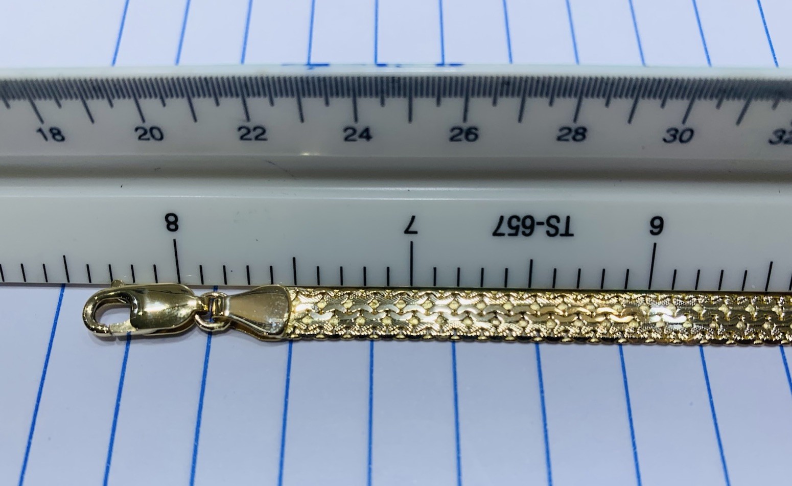 14K Solid Yellow Gold Miami Chain Bracelet 8.25Inches9.05GM0.7x6mm
