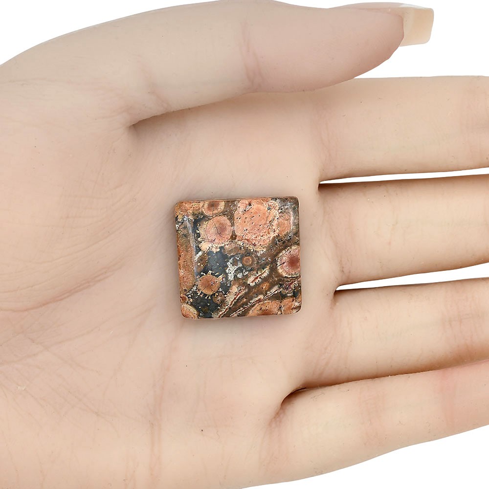 Natural Poppy Jasper 22.4×21.5×6 mm Baguette Shape Polished Gemstone LS02981-49