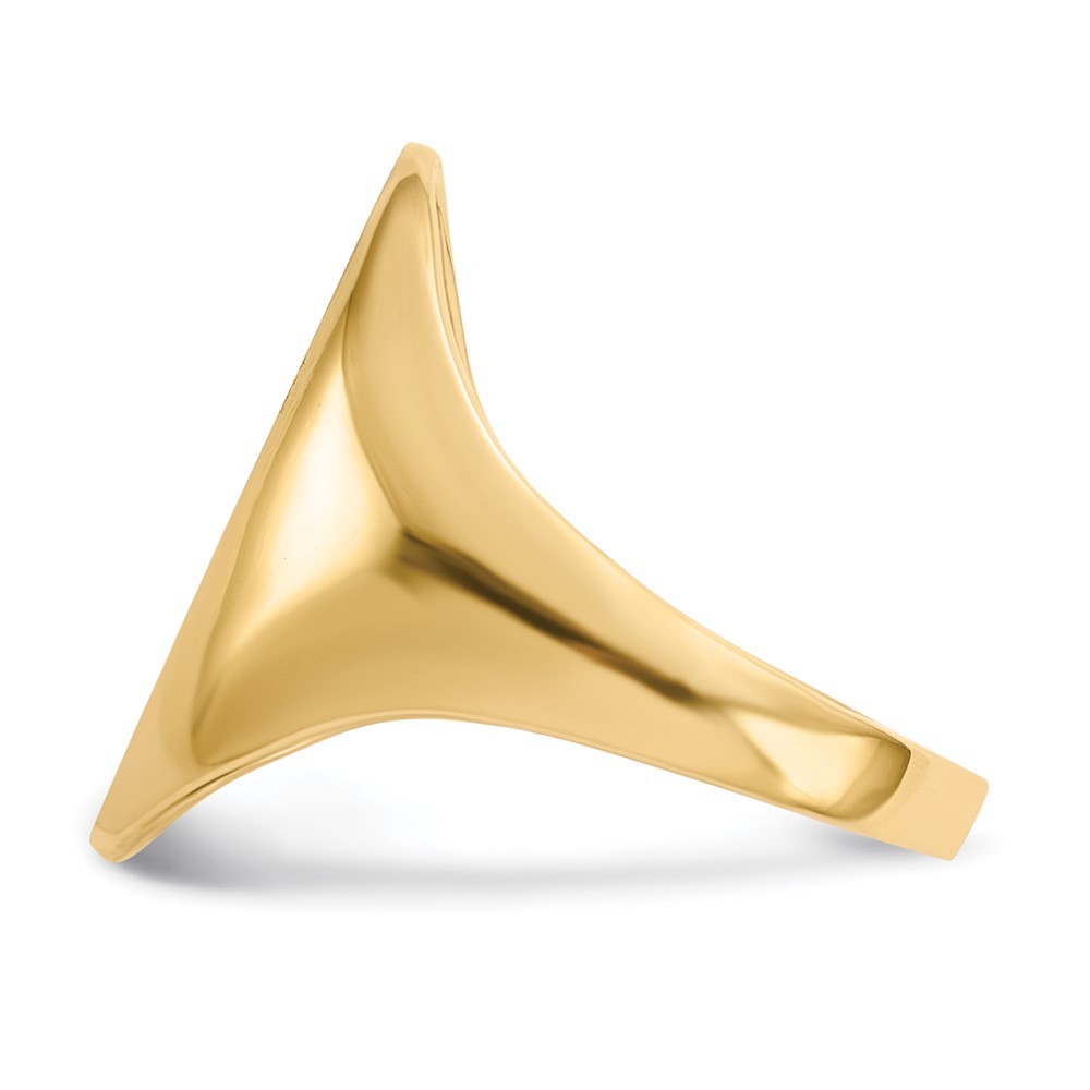 14k Yellow Gold 12.0×17.0mm Oval Open Back Signet Ring Size 7