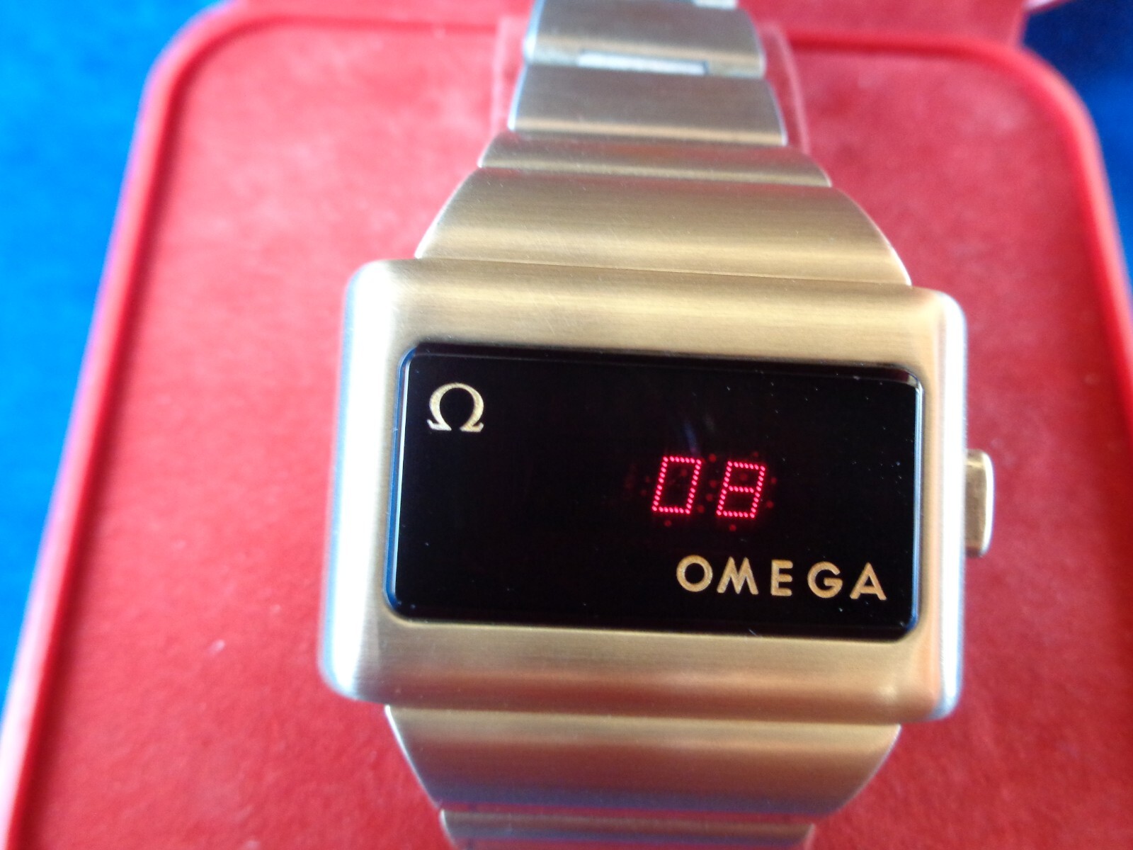 1972 OMEGA Time Computer 1 Cal. 1600 LED Watch Gold Filled w/original box