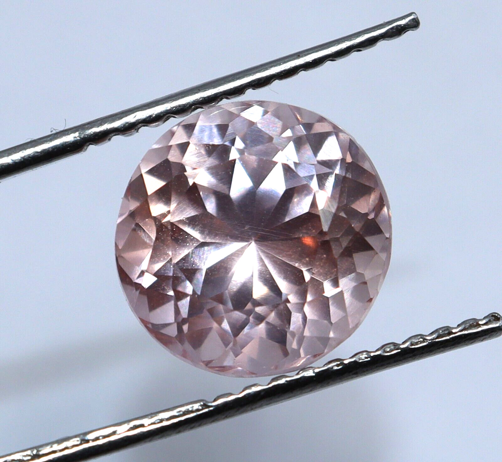 Natural Morganite Certified 10.40 Ct Round Cut Loose Peach Faceted Gemstone