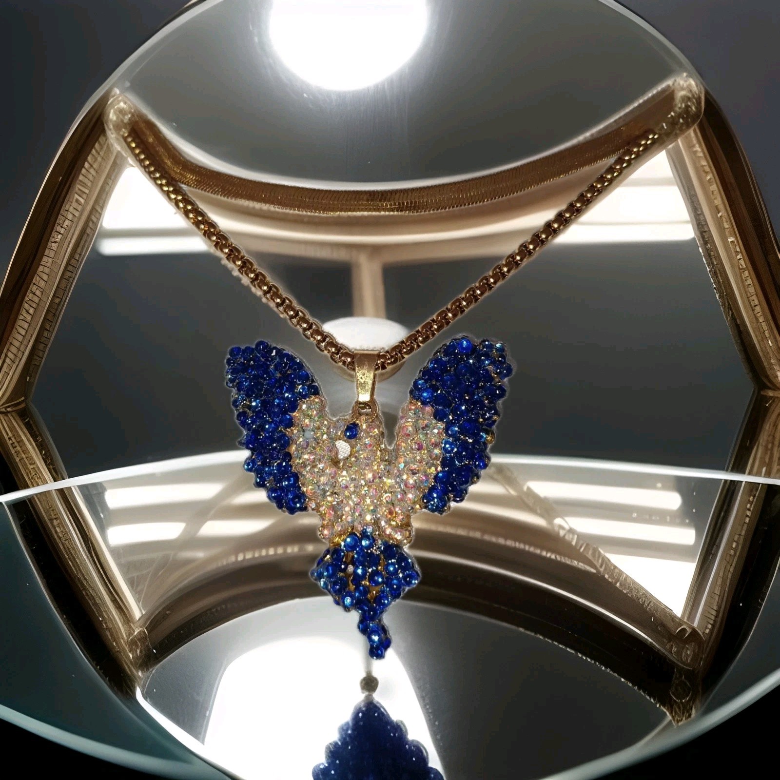 Crystal Phoenix Pendant Necklace Jewelry Set Handmade – Phoenix Gift