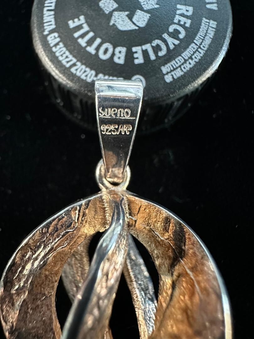 Sueno 925 Sterling Silver Mid-Century Brutalist Pendant ~ 17.0 Grams