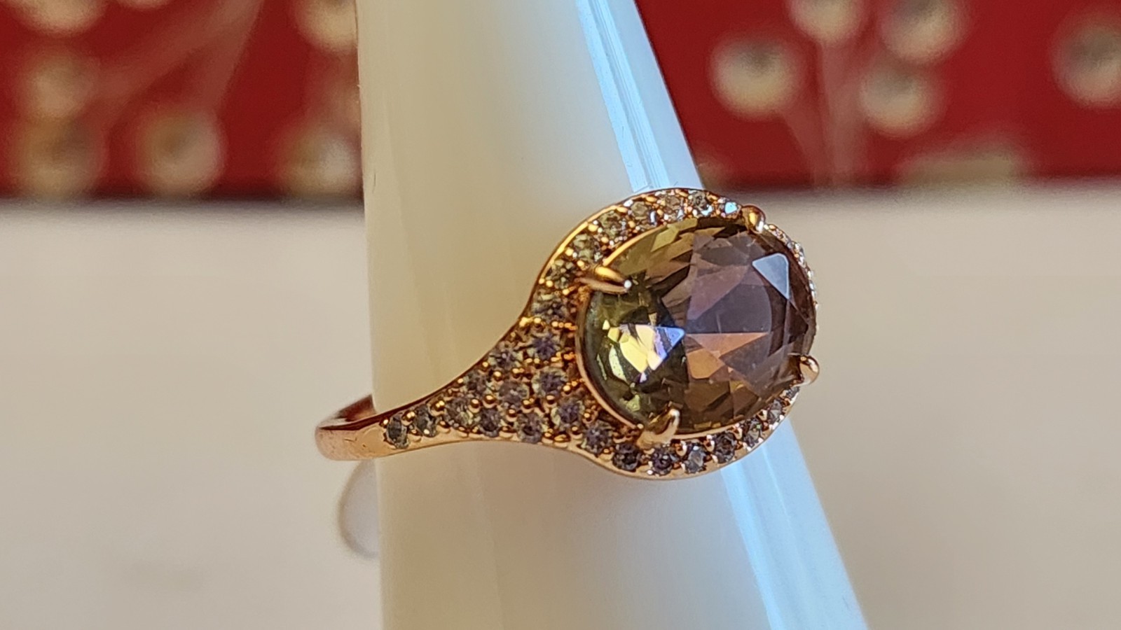 Bomb Party All Season Long Yellow Rainbow Topaz Rose Gold Ring Size 7 RBP6663