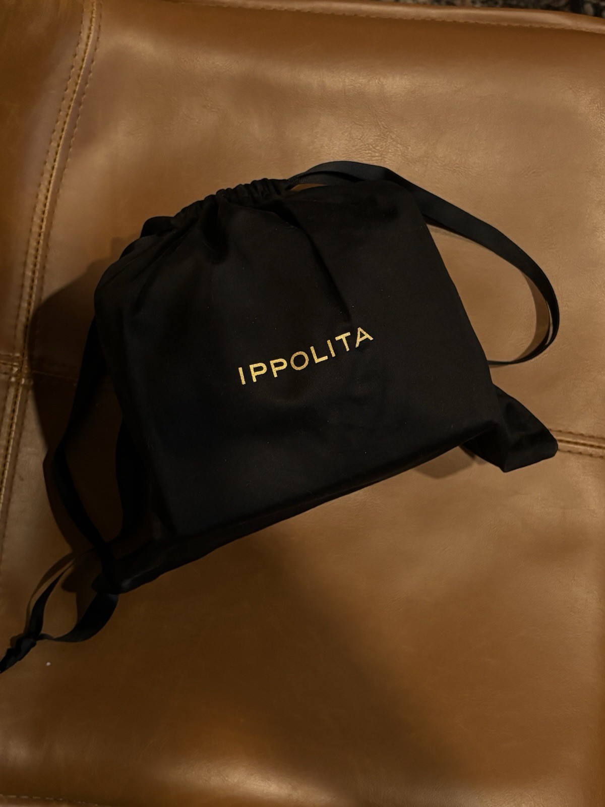 IPPOLITA Black Lined Double Sided Jewelry Gift Box w/ Drawstring Pouch –