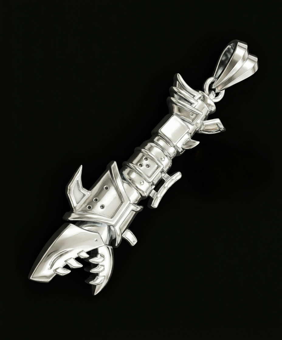 jinx fishbone rocket necklace, jinx necklace, jinx pendant, gold jinx pendant