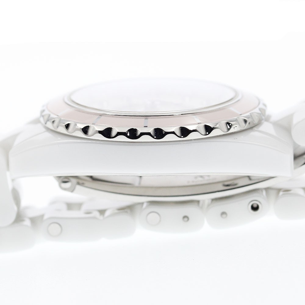 CHANEL J12 H4466 8P Diamond Soft Pink white Dial Quartz Ladies Watch_897251