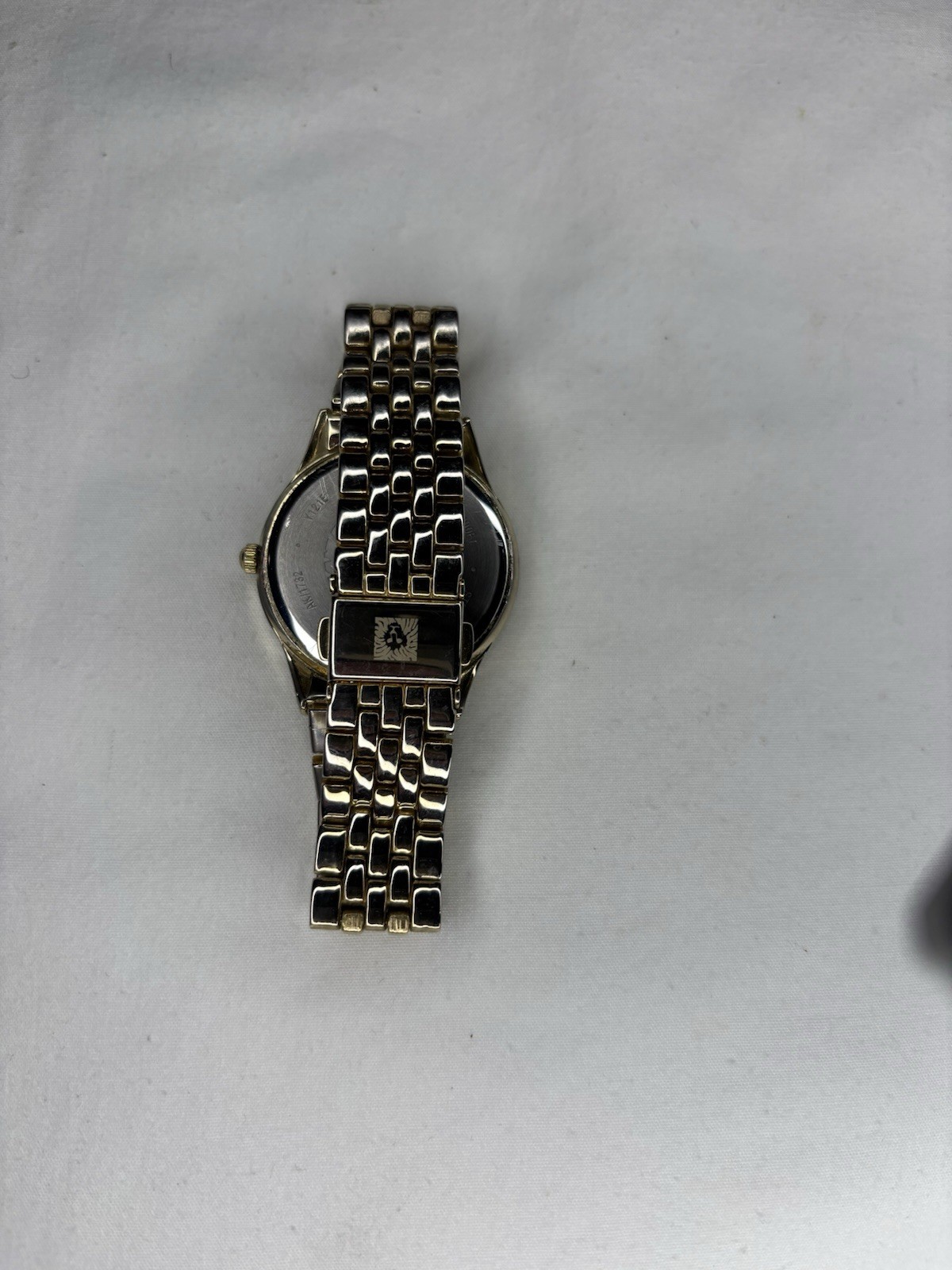 Anne Klein Watch Women Two-Tone Gold Silver Black Diamond Dial AK/1732 Excellent