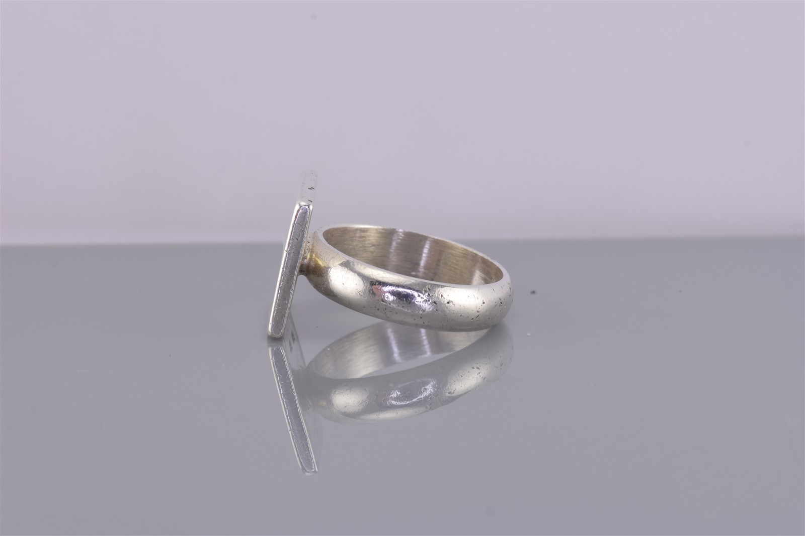 Sterling Silver 14mm Square Engravable Block Box Band Ring 925 Sz: 8