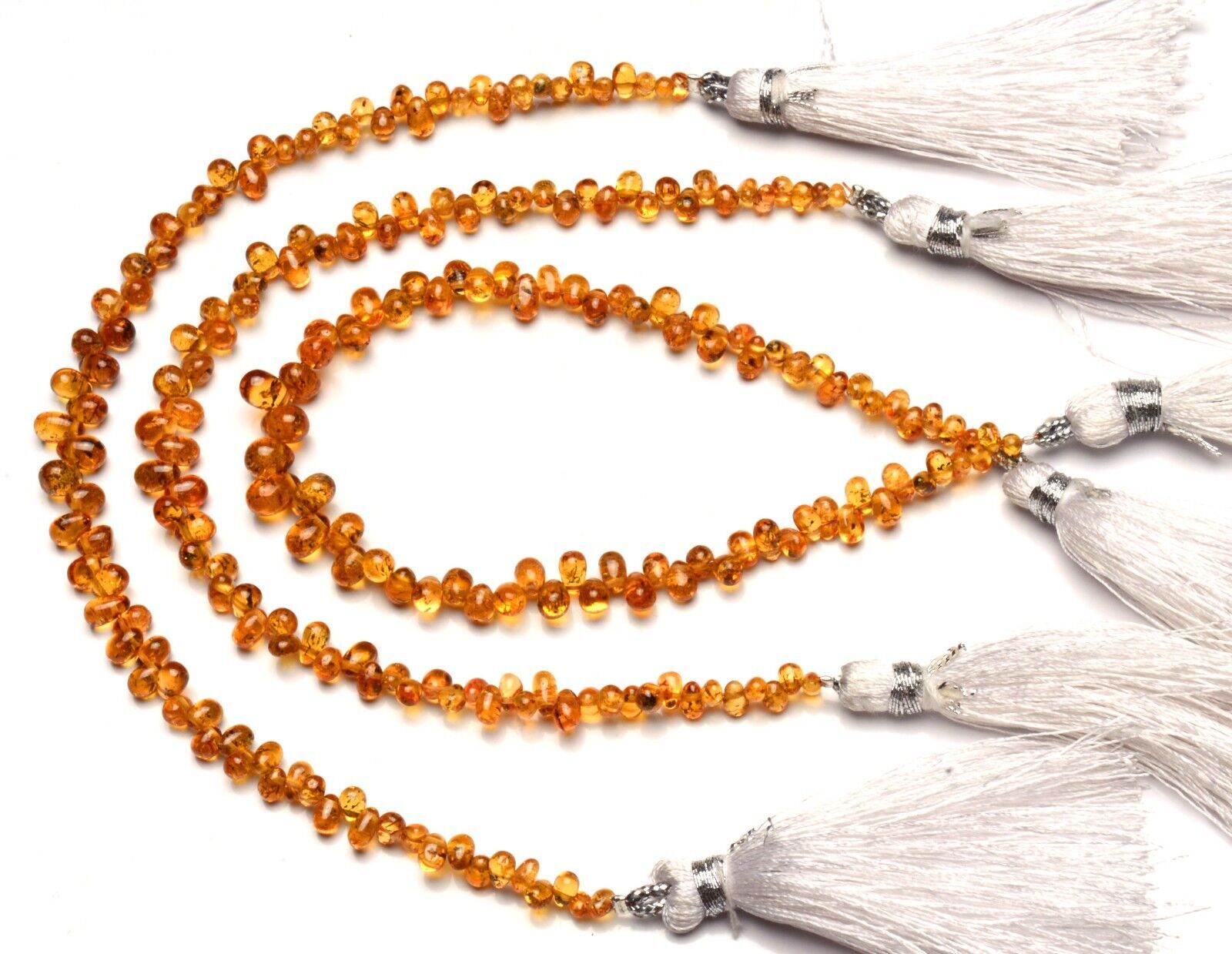 Natural Gem Spessartine Garnet Smooth 5×3 to 6x4MM Teardrop Briolette Beads 7″