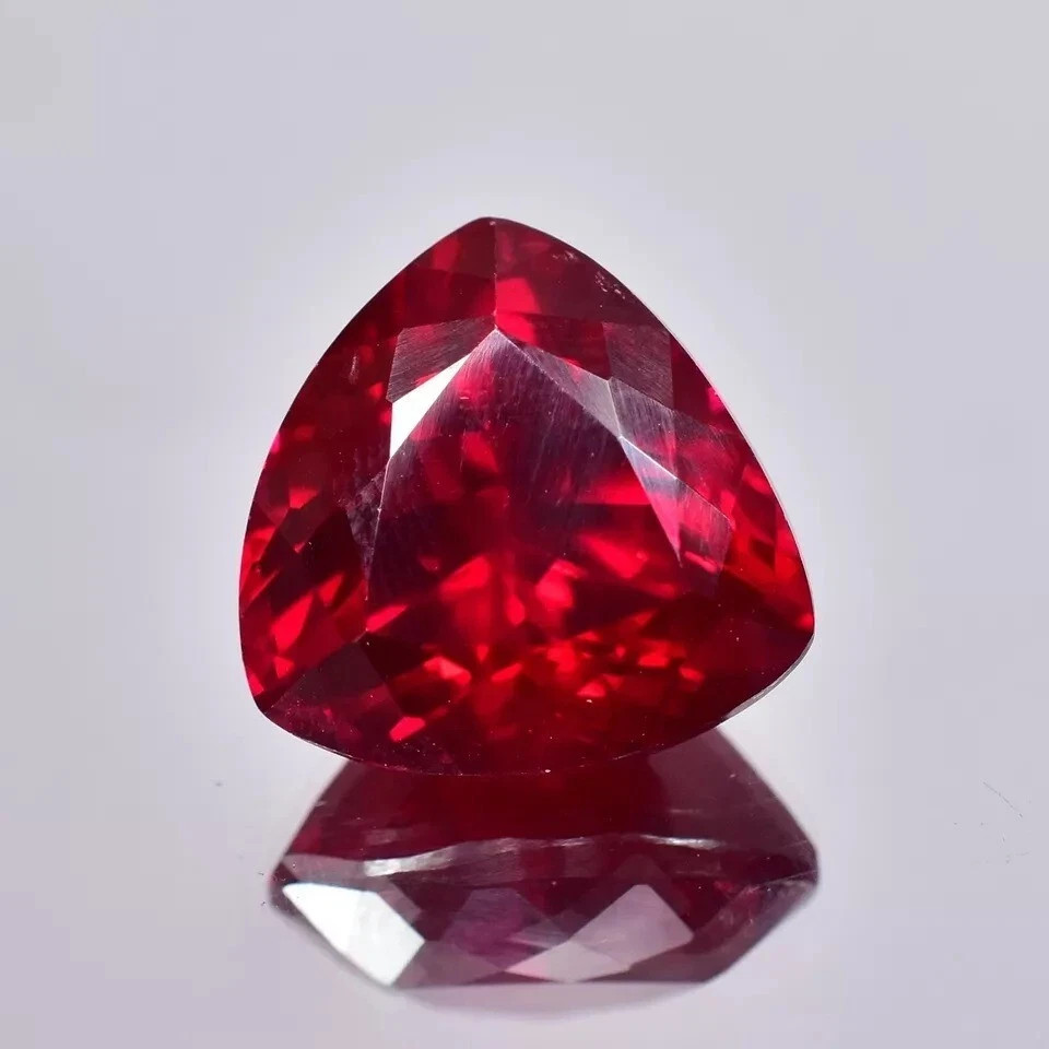 Natural Burma Pigeon 29.13 Ct Blood Red Ruby Trillion Certified Loose Gemstone