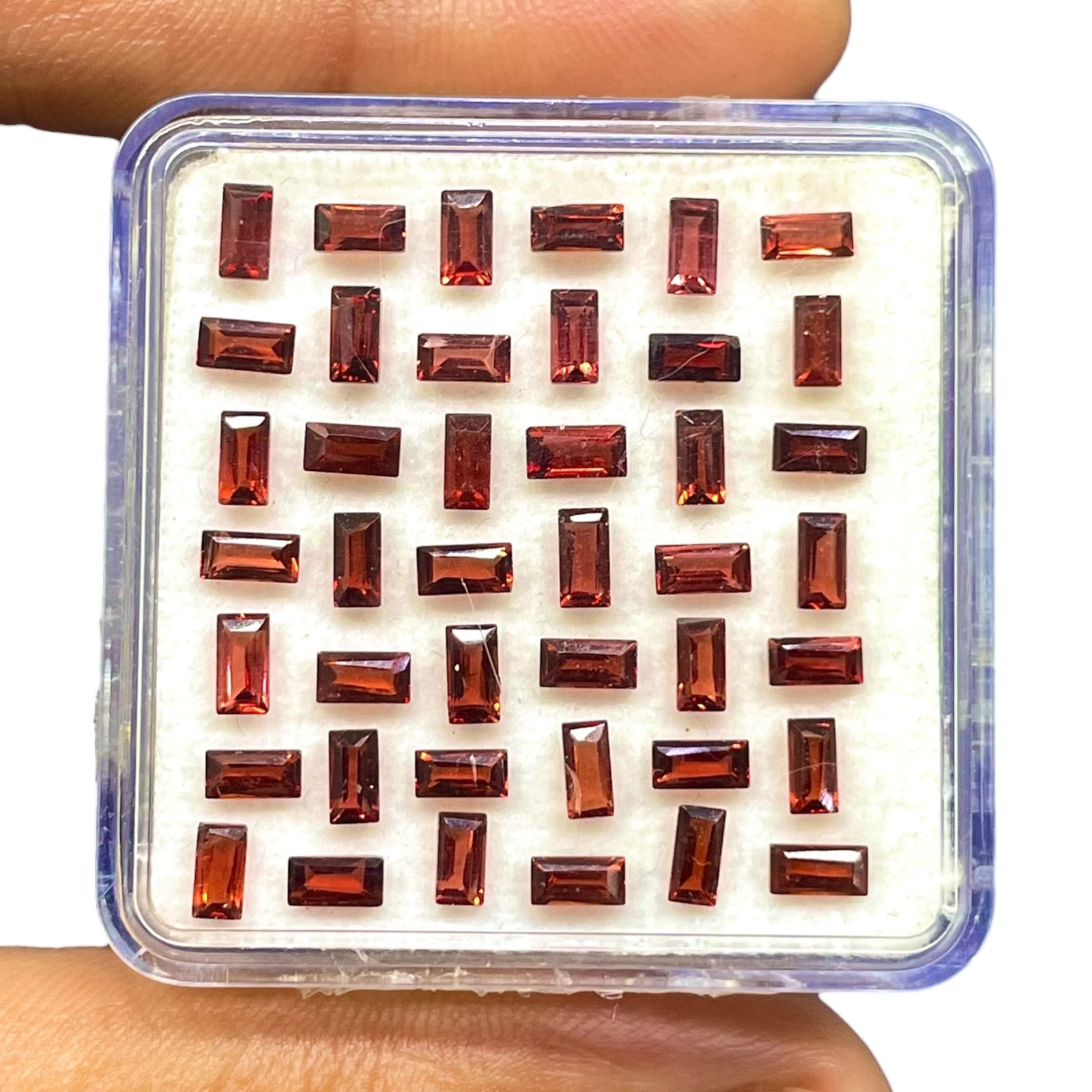 70 Pcs Natural Garnet 4x2mm Baguette Cut Loose Untreated Gemstone Wholesale Lot
