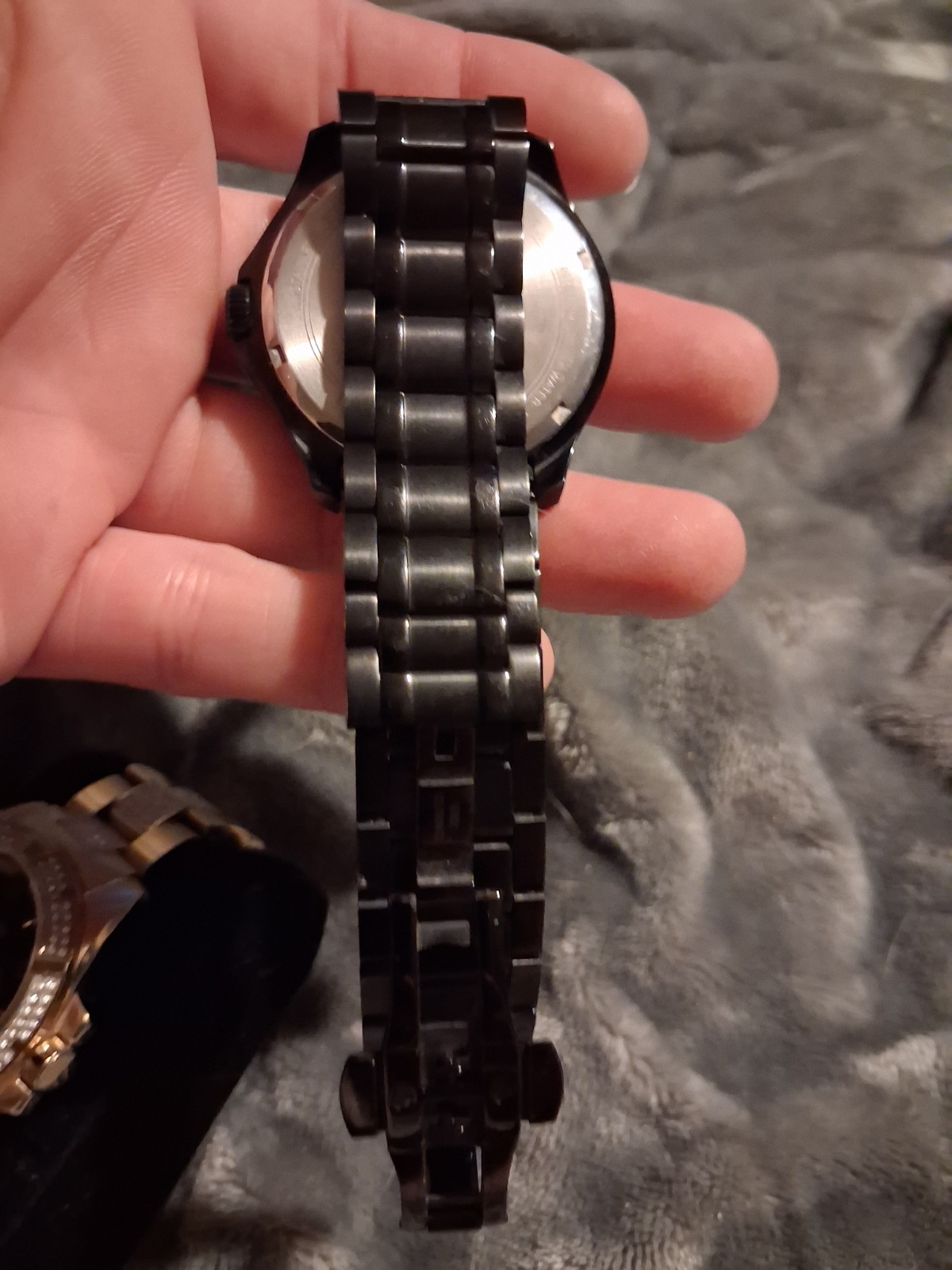 Bulova Men Diamond Quartz Dress Wristwatch Black Dial Bracelet Date 35mm