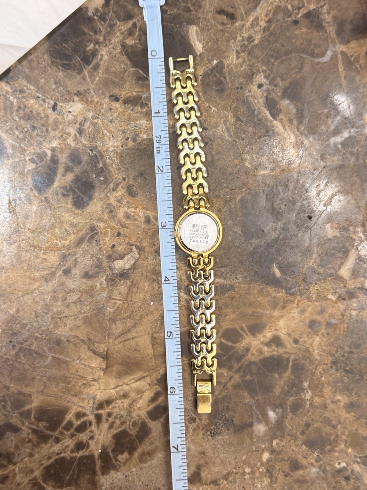Seiko Womens Watch Vintage Gold Tone Round Dial Link Bracelet 1N01 Untested