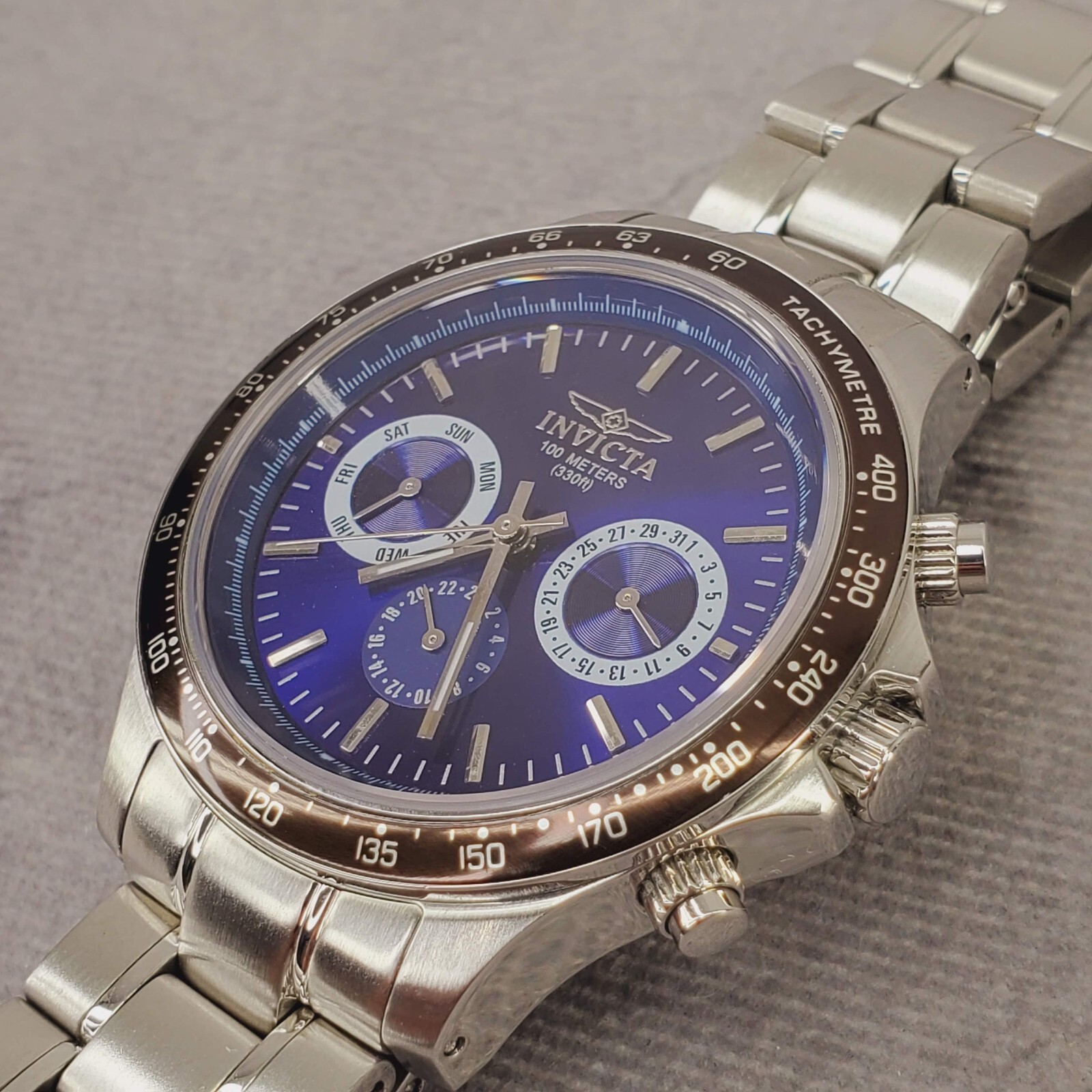 Rare Invicta Watch Model 2902 Tachymetre Limited Edition – 3 Slot Case Rose Gold