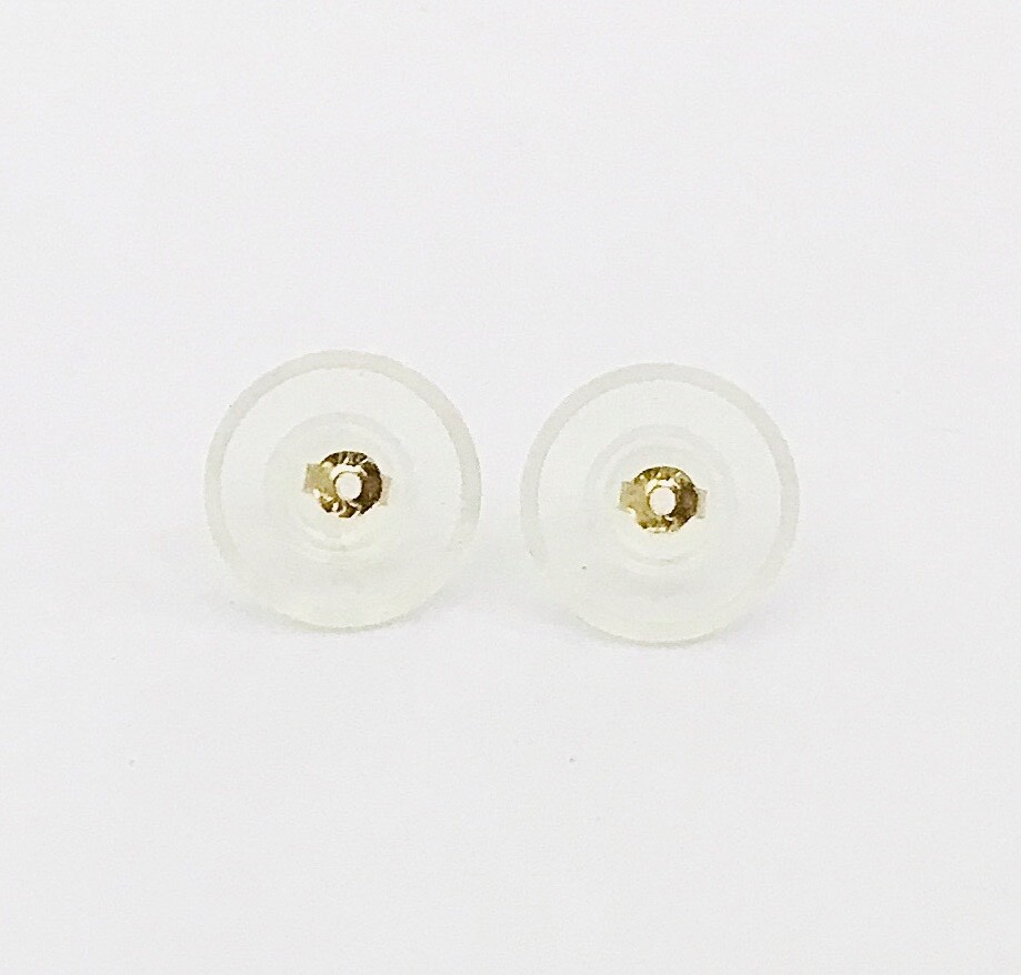 Small Natural Angel Skin Coral 5.4 – 6 mm Ball Solid 14K Gold Stud Earrings NEW