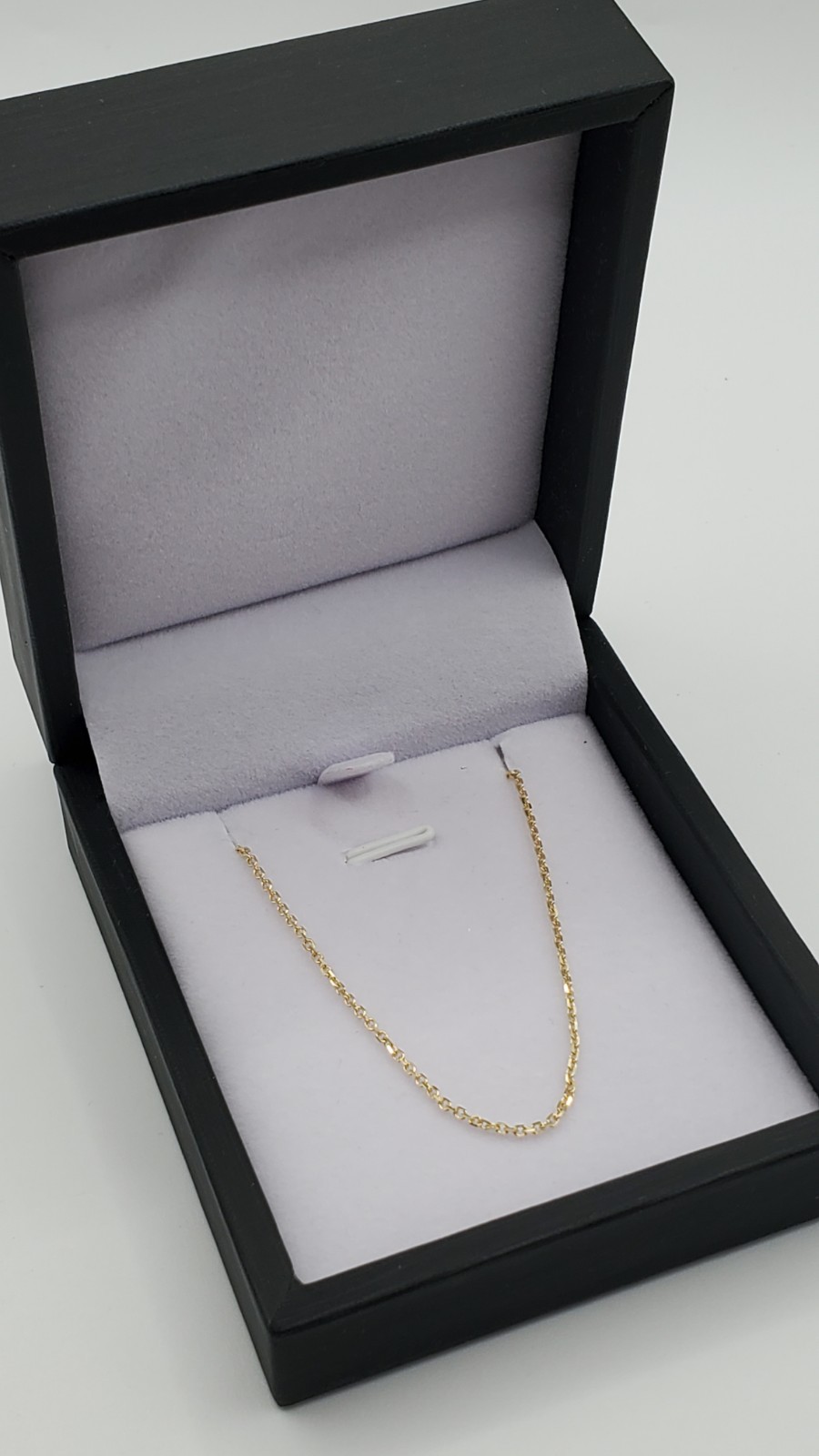14K Yellow Gold Diamond Cut Cable Chain Necklace 1.3mm 18″ Women Italy, NEW