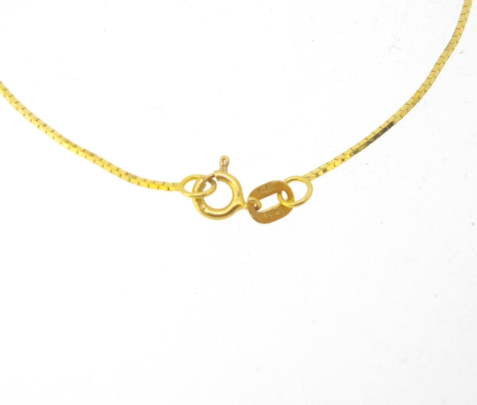 Bracelet RCI 14k yellow gold Square Box link chain 6 3/4 inches long 0.6 mm wide