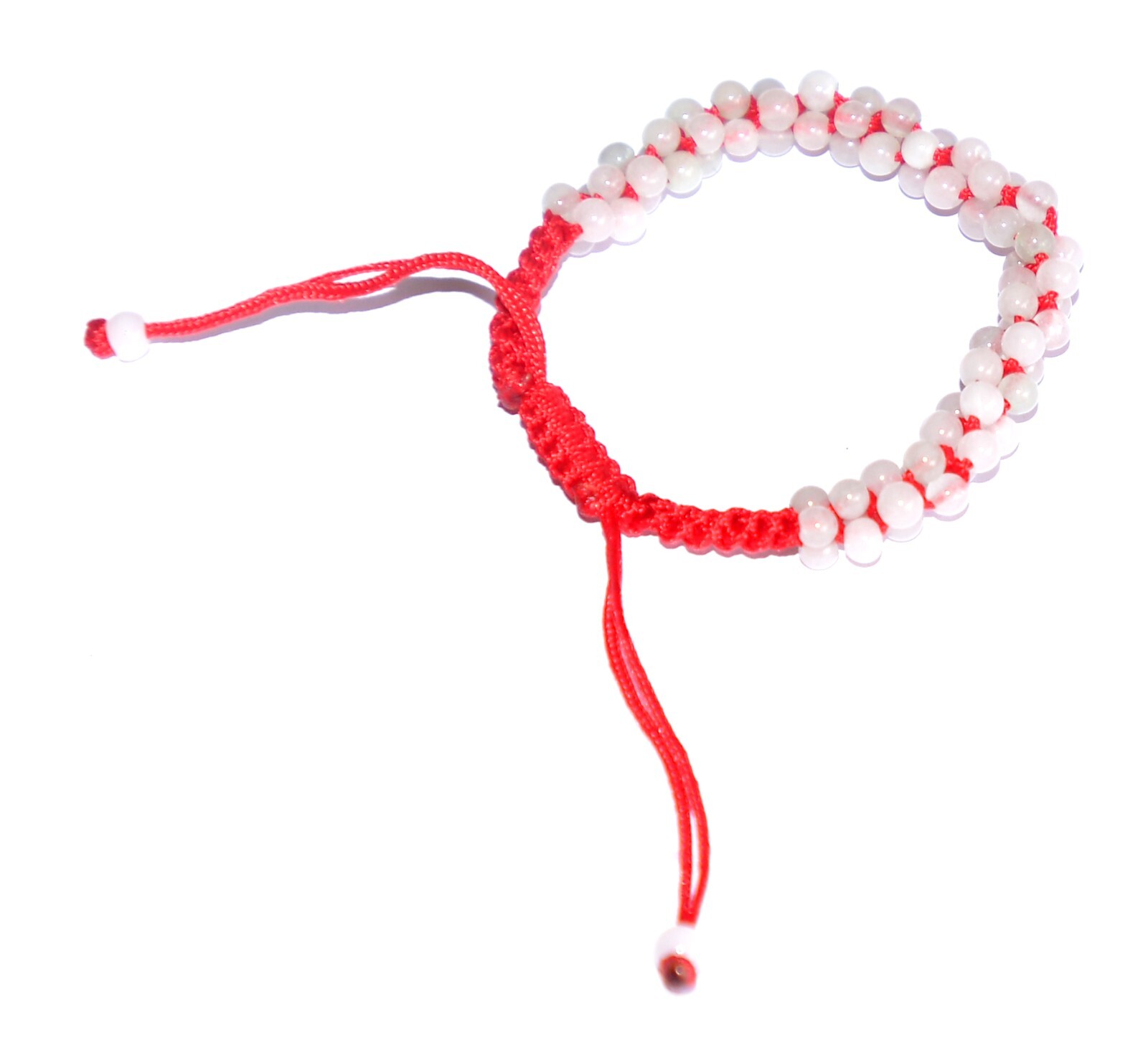 Macrame Friendship Adjustable Red Cord Feng Shui Pink Jade Beads Charm Bracelet