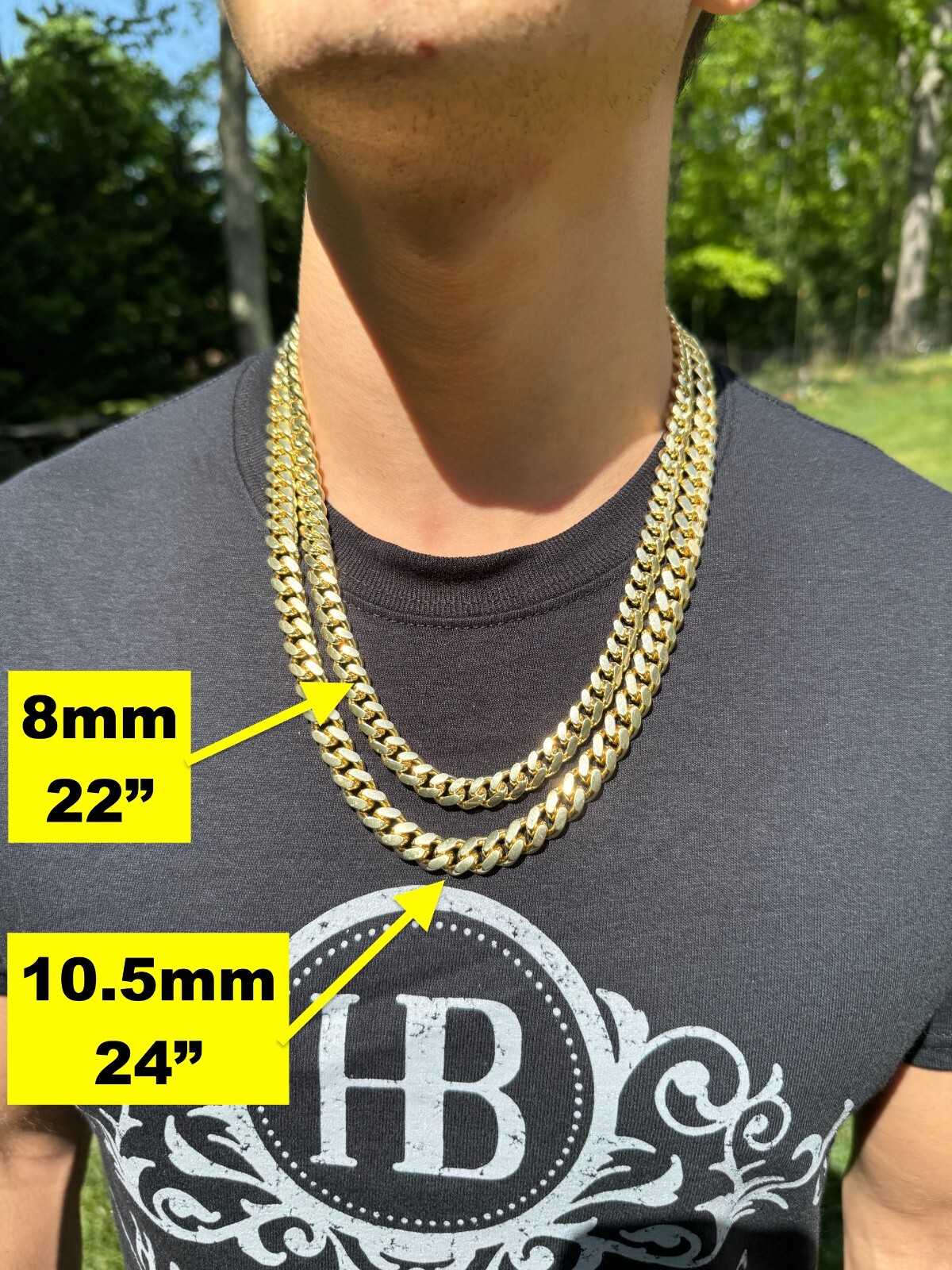 Miami Cuban Link Chain Bracelet 14k Gold Plated Solid 925 Silver Box Lock ITALY