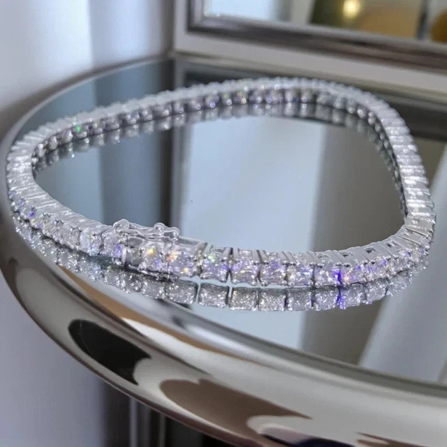 10.00Ct Round Cut Lab-Created Diamond Tennis Bracelet 14k White Gold Plated