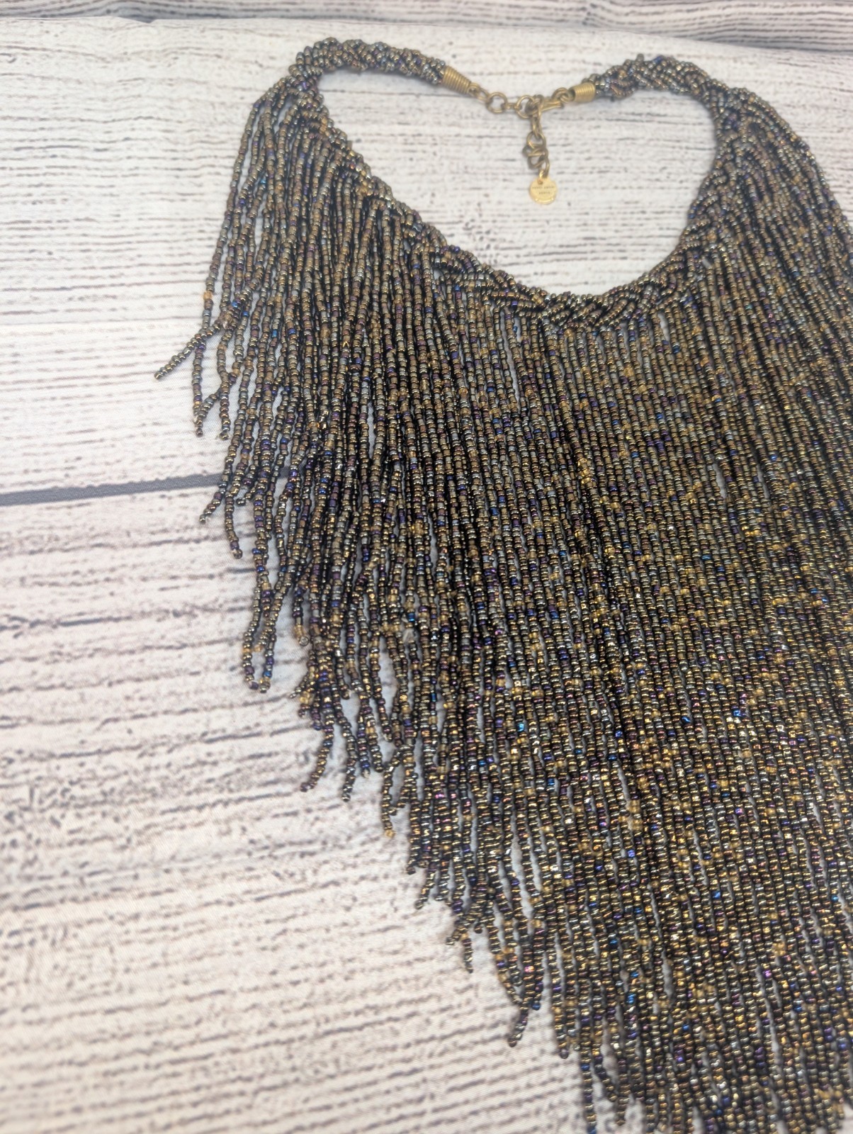 Kendi Armani Africa Beaded Necklace Deep Earth Tone Rare Vintage