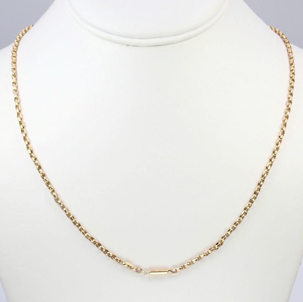 Lovely Antique Victorian 21” Solid 9K Rose Gold 2.5mm Belcher Chain Necklace