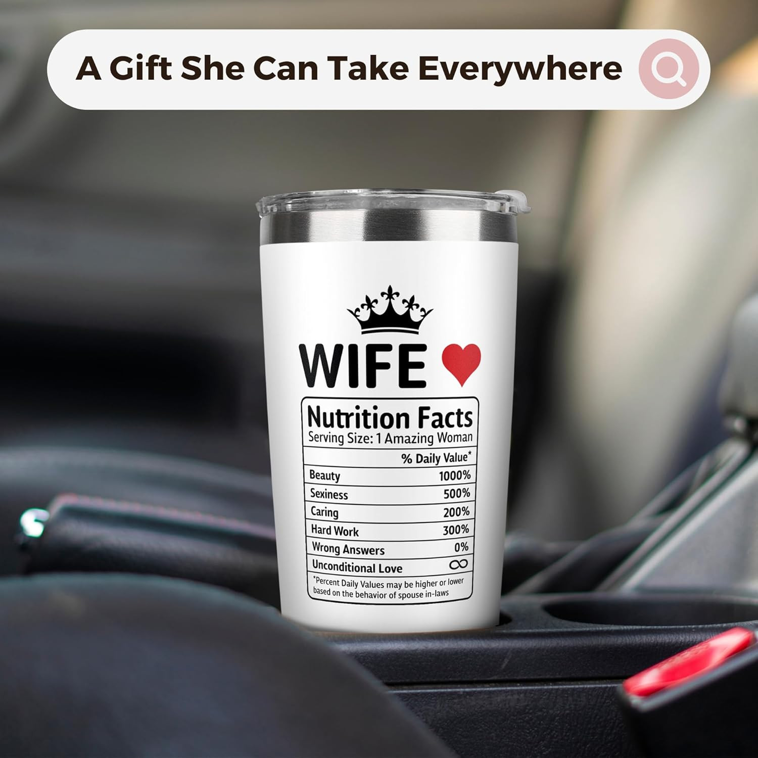Wife Gift 20 oz Insulated Tumbler Stainless Steel Anniversary Birthday Cup