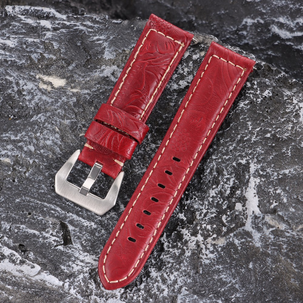 Quick Release Genuine Leather Watch Band 20/22/24/26mm Universal Carved strap