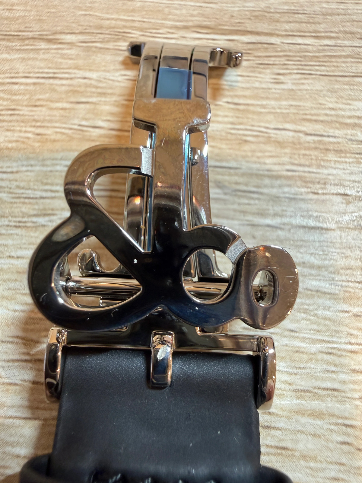 Unworn Original Jacob & Co. Polyurethane 20mm Black Strap With Steel Buckle