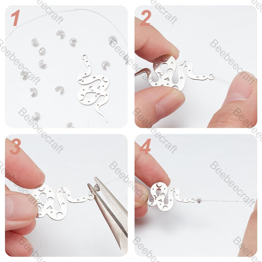 1 Box 160Pcs Silver Crimp Bead Covers 925 Sterling Silver Plated
