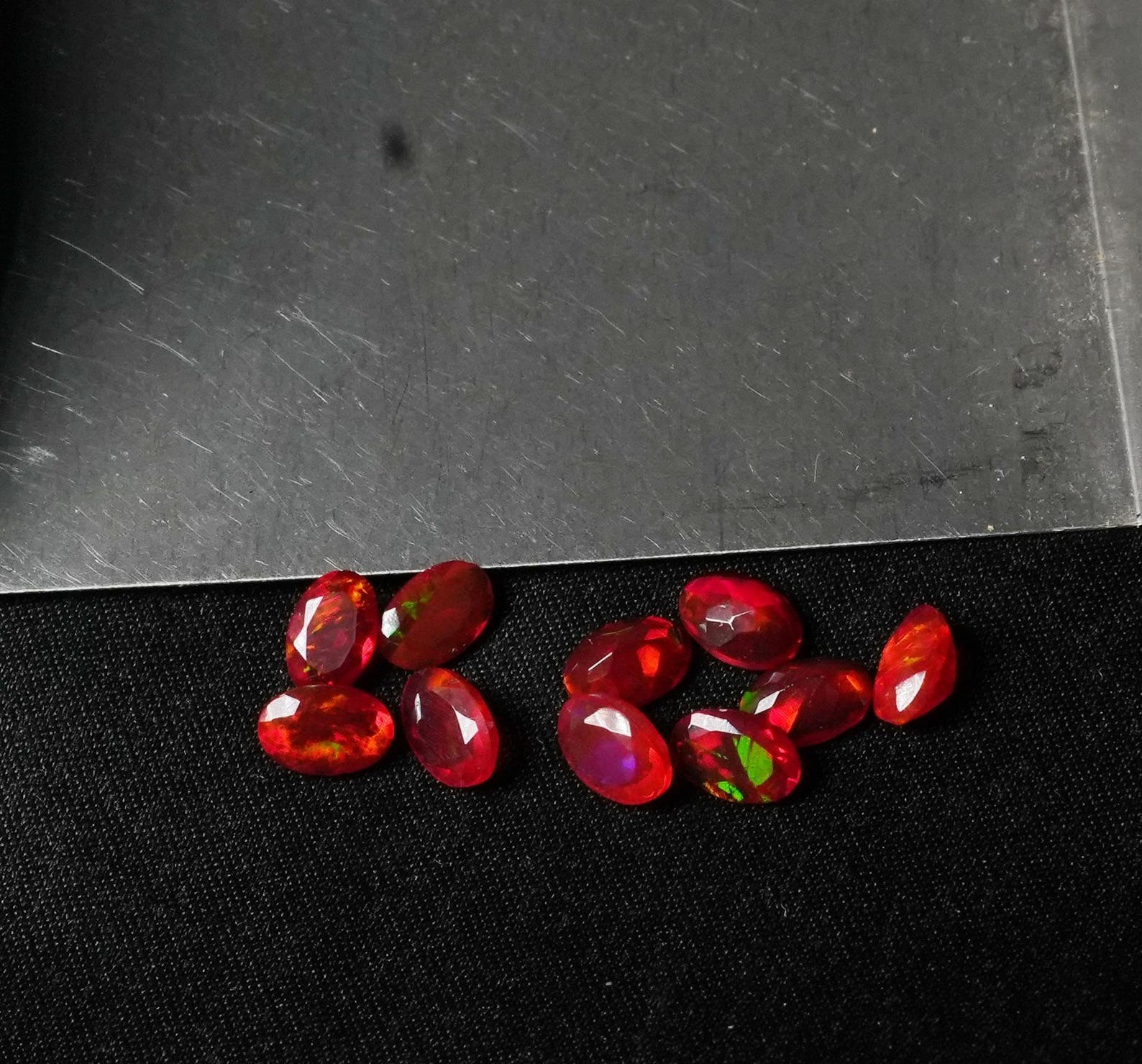 Natural Red Ethopian Opal Oval Faceted Cut 3x5mm To 8x10mm Loose Gemstone