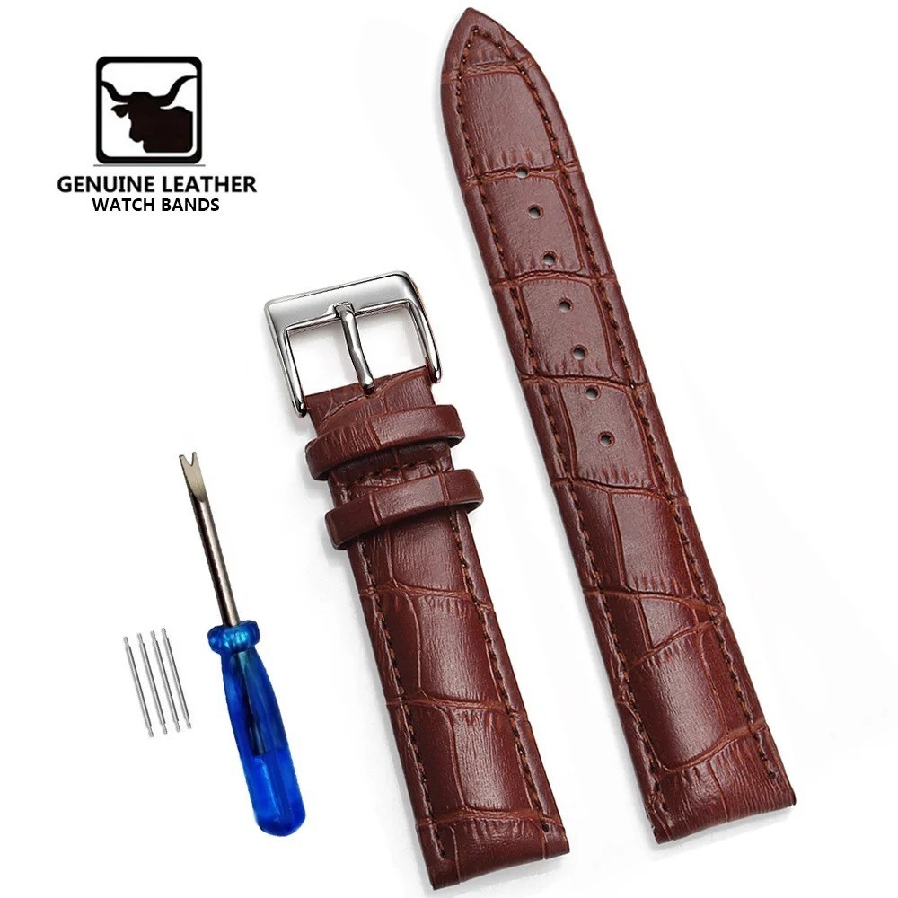Premium Genuine Leather Watchbands High Quality Wrist Belt Bracelet + Tool