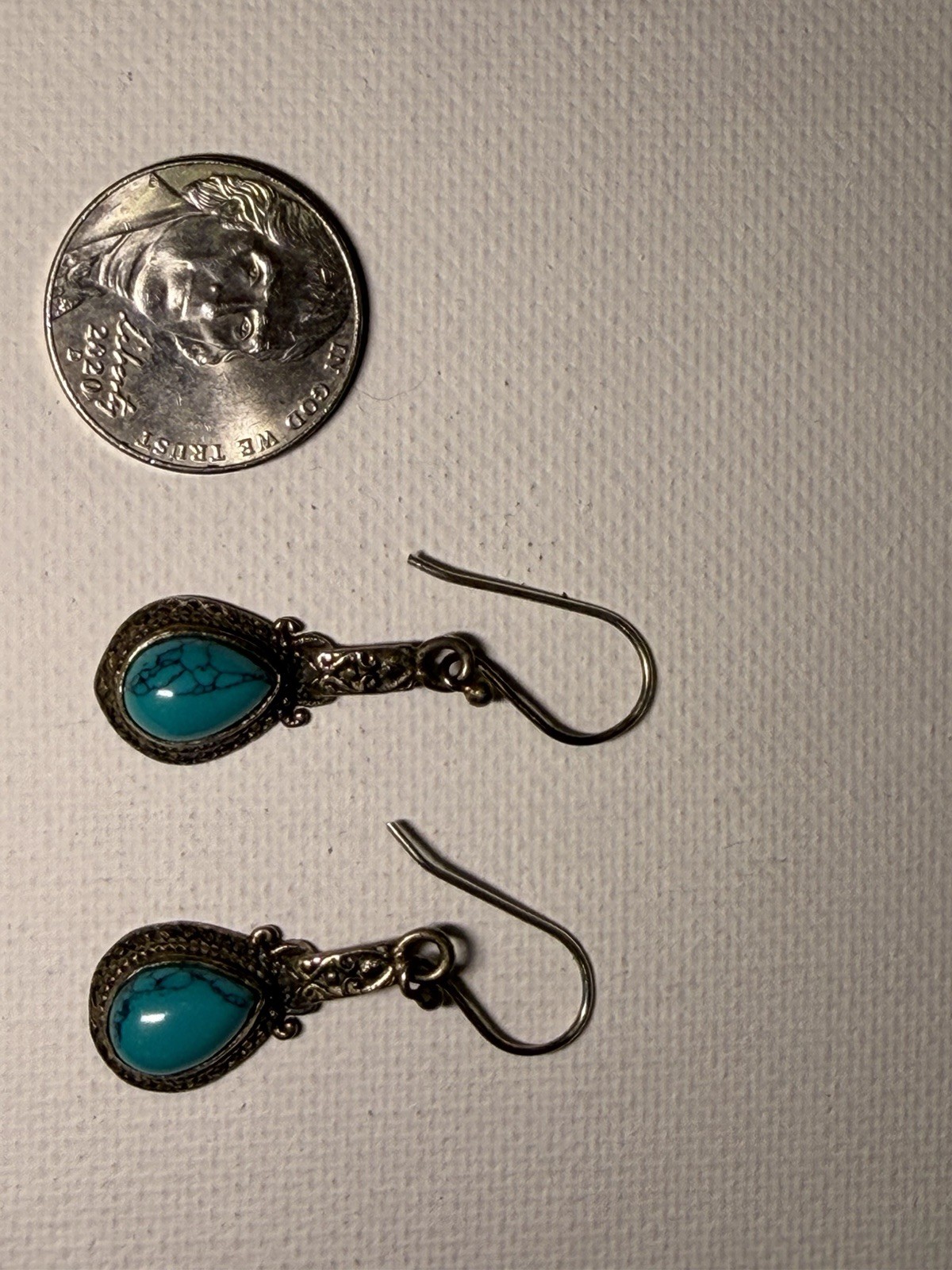 Small Dangly Turquoise Earings