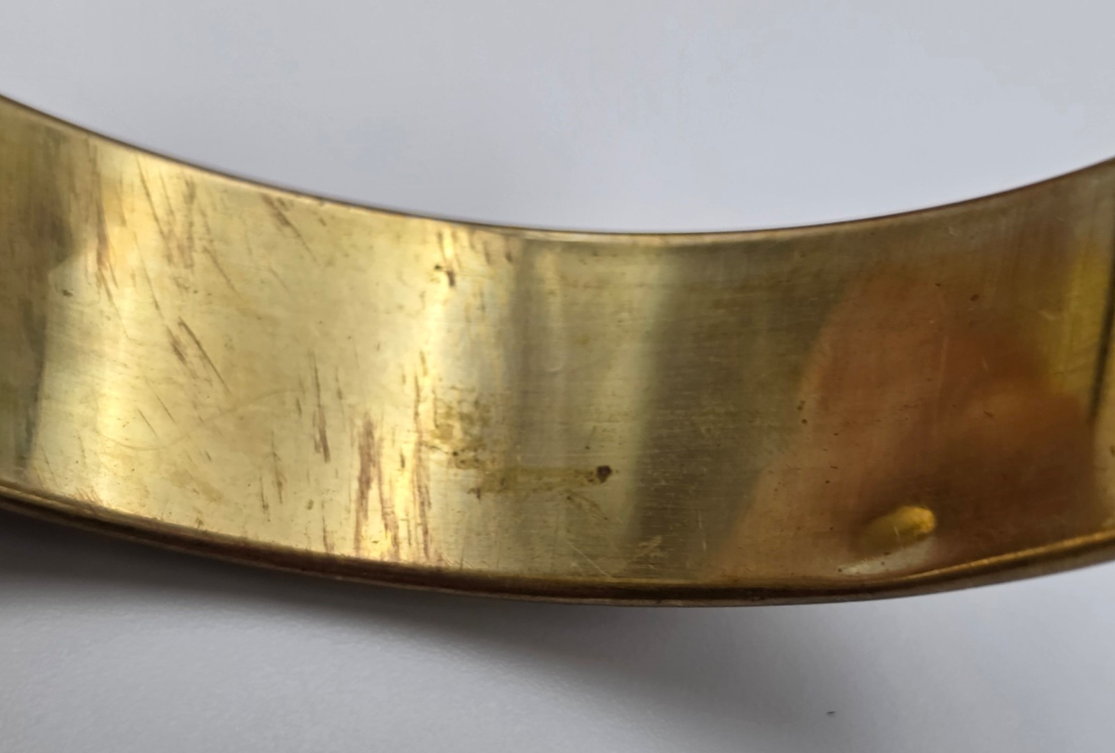 Vintage Gold Tone Black Cream Enamel Greek Key Bangle Bracelet 8 In Geometric